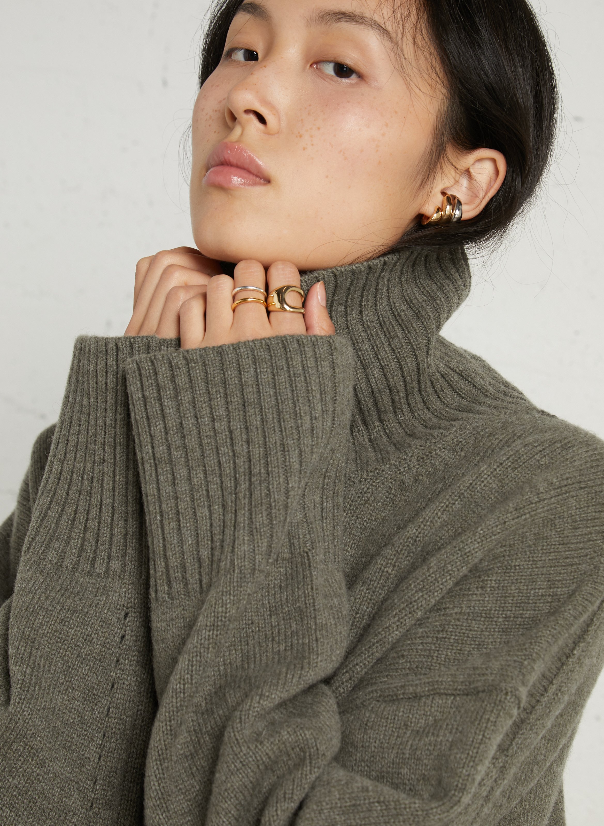 Pull col roulé oversize en laine william SOEUR Gris