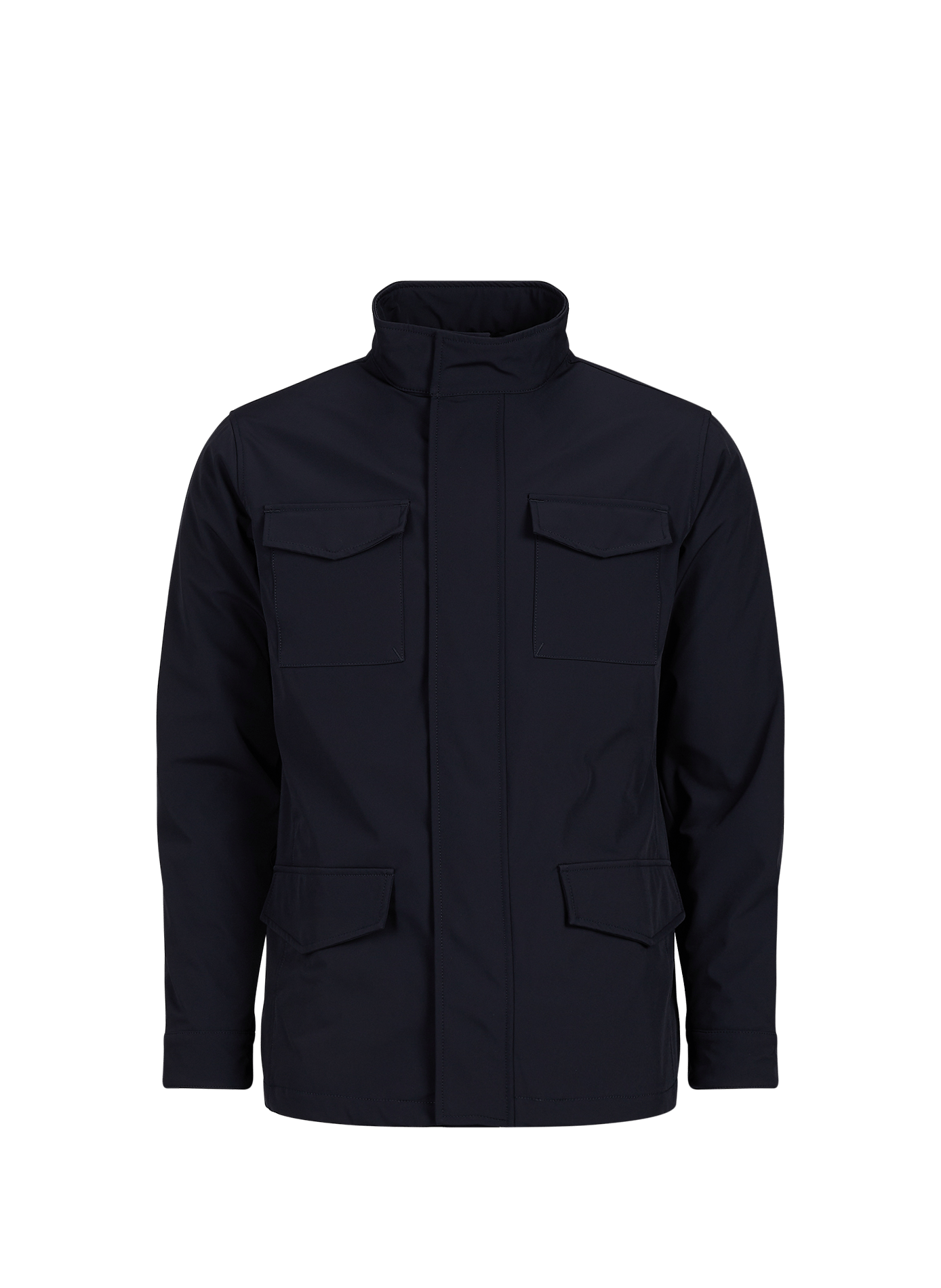Straight cut classic collar parka AURELIEN Blue