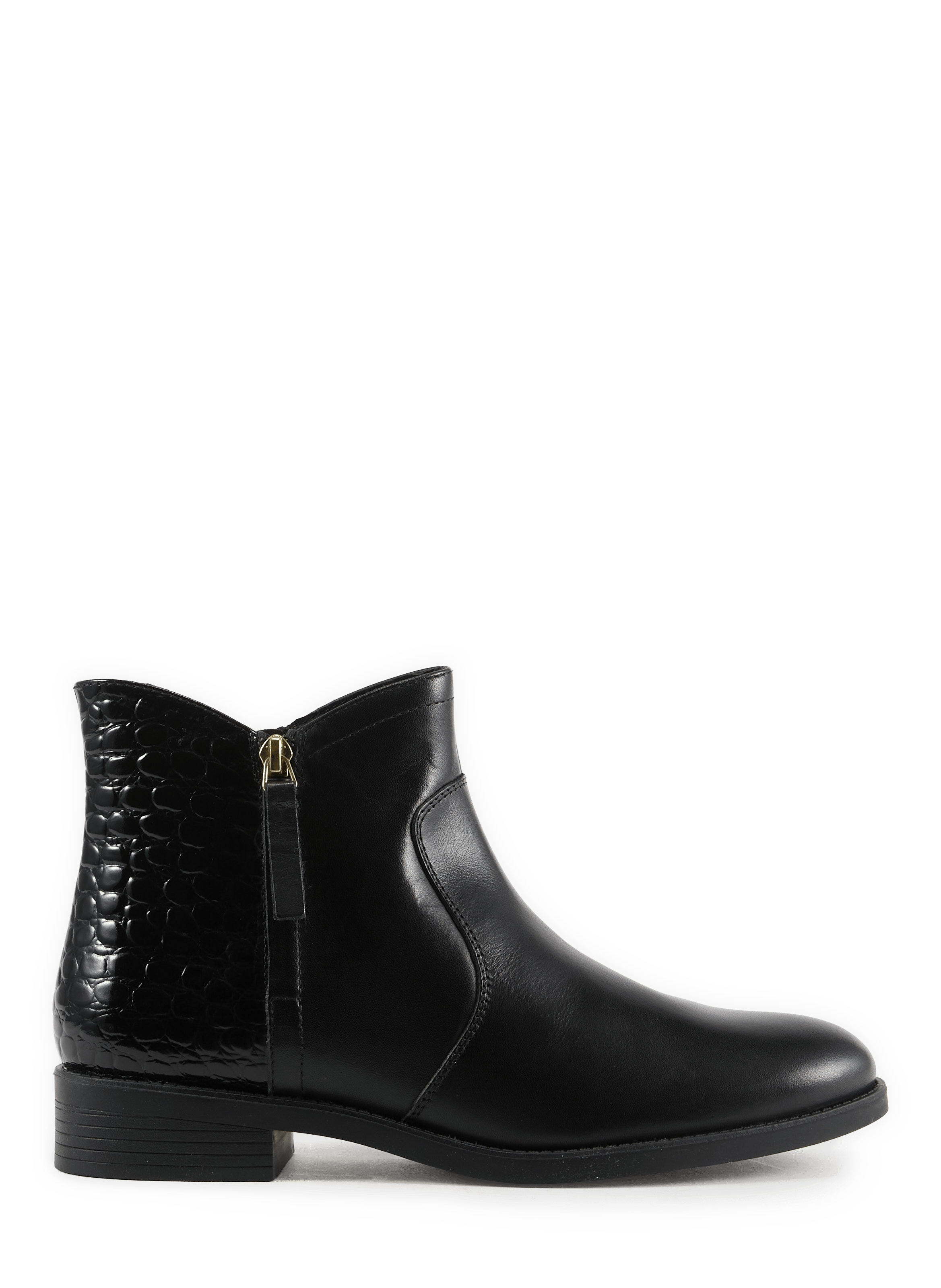 Esmeena crocodile-effect leather zip-up ankle boots  Black