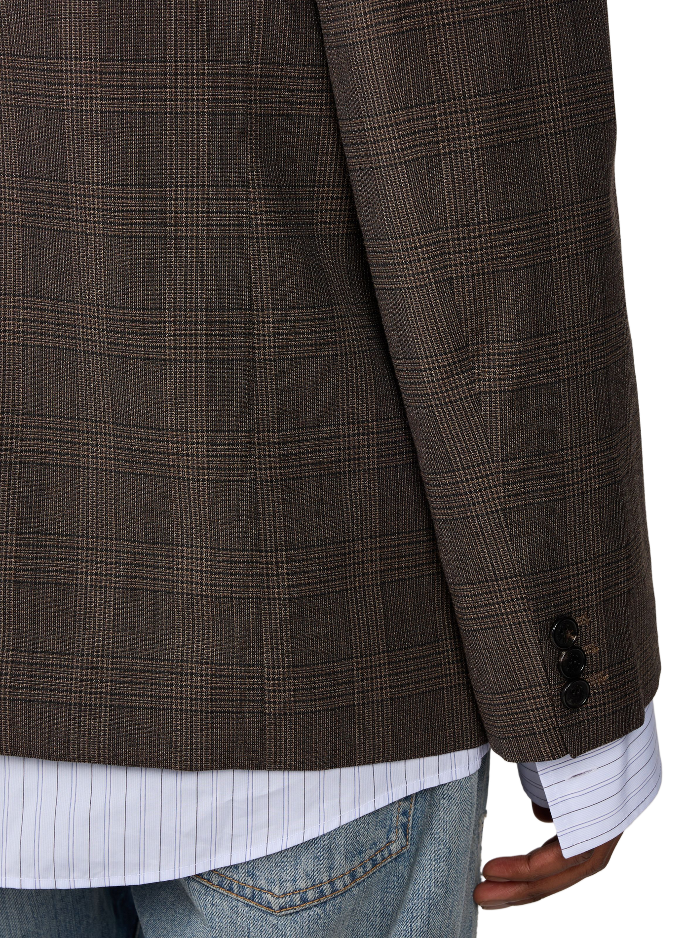 Straight-fit patterned blazer in a wool blend ACNE STUDIOS Brown