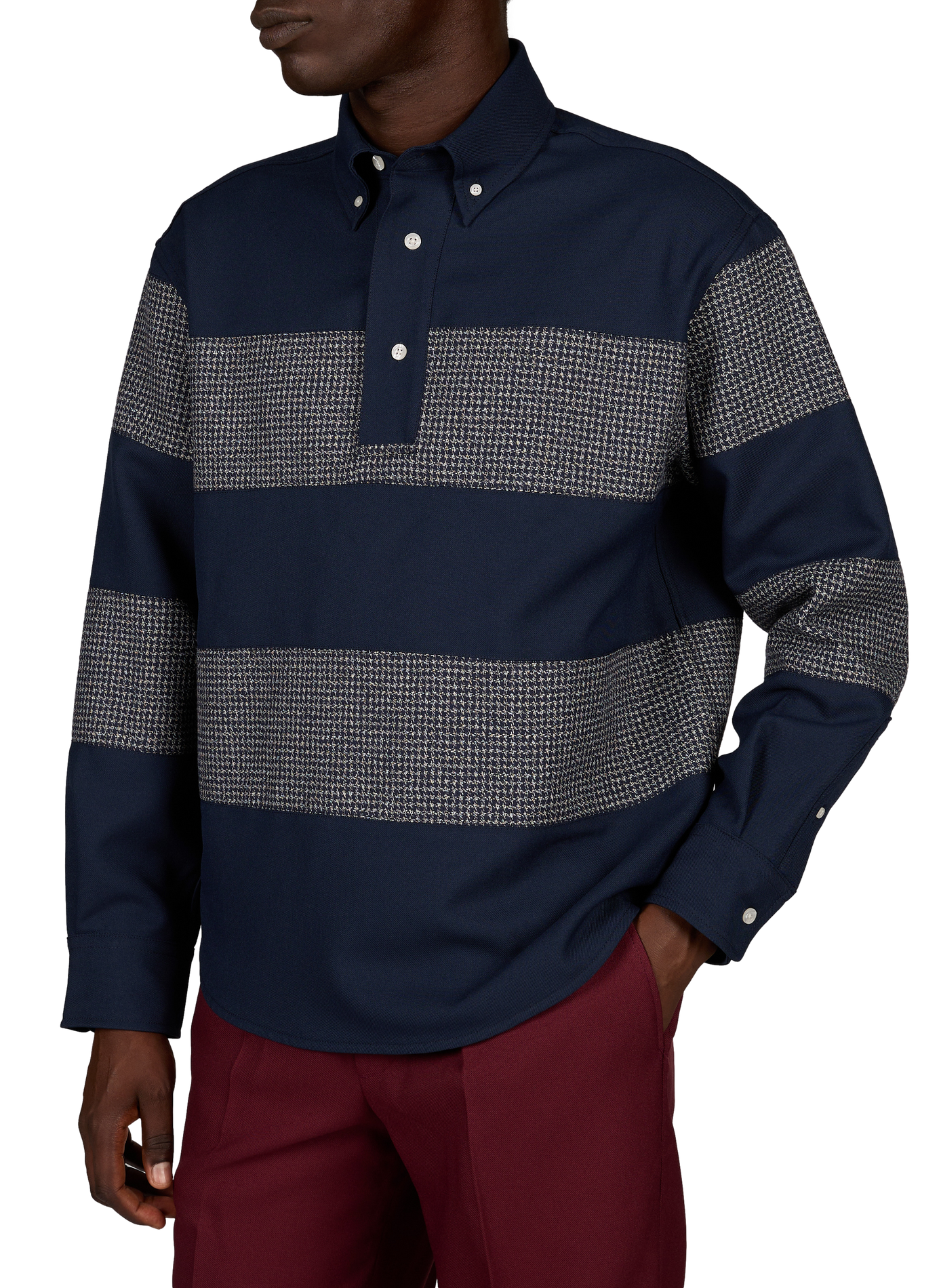 Straight-cut printed polo shirt DROLE DE MONSIEUR Blue