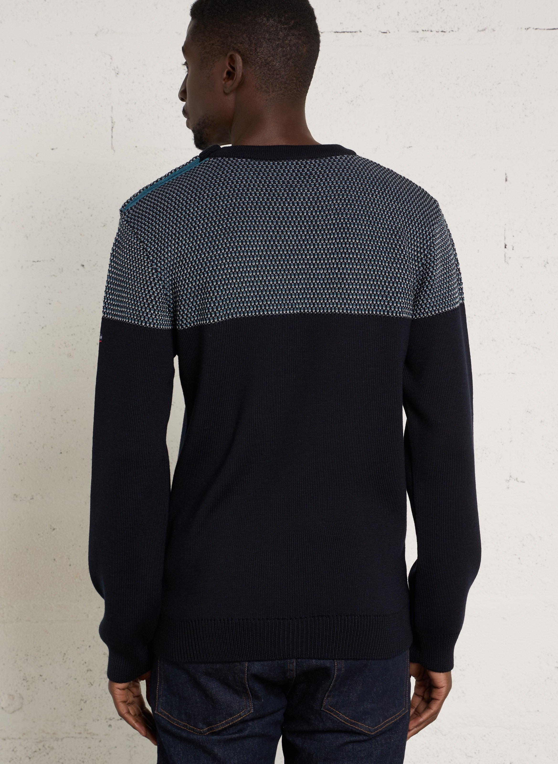 Pull droit col rond en laine mélangée ARMOR-LUX Bleu