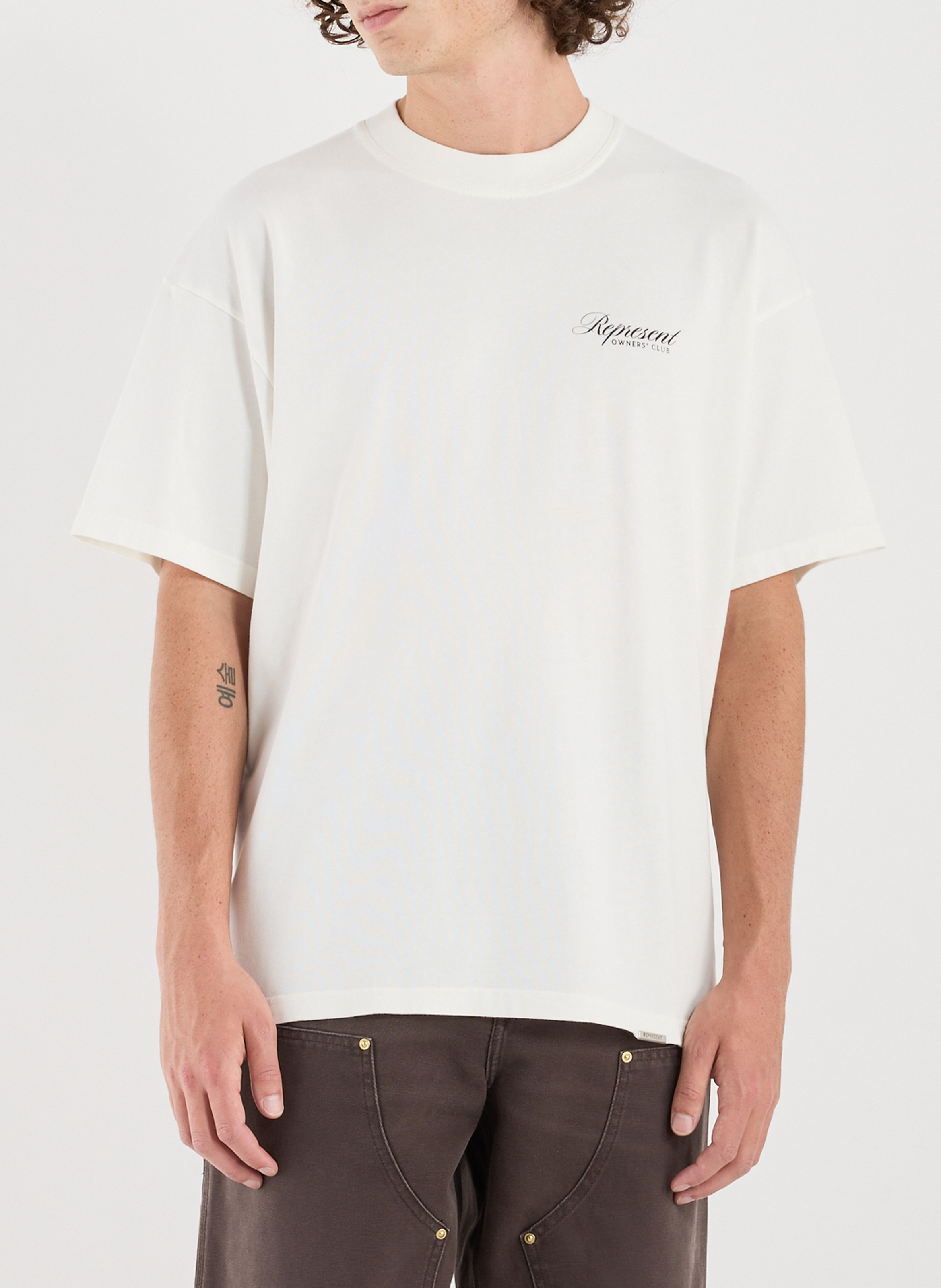 Weites Baumwoll-T-Shirt REPRESENT Weiss