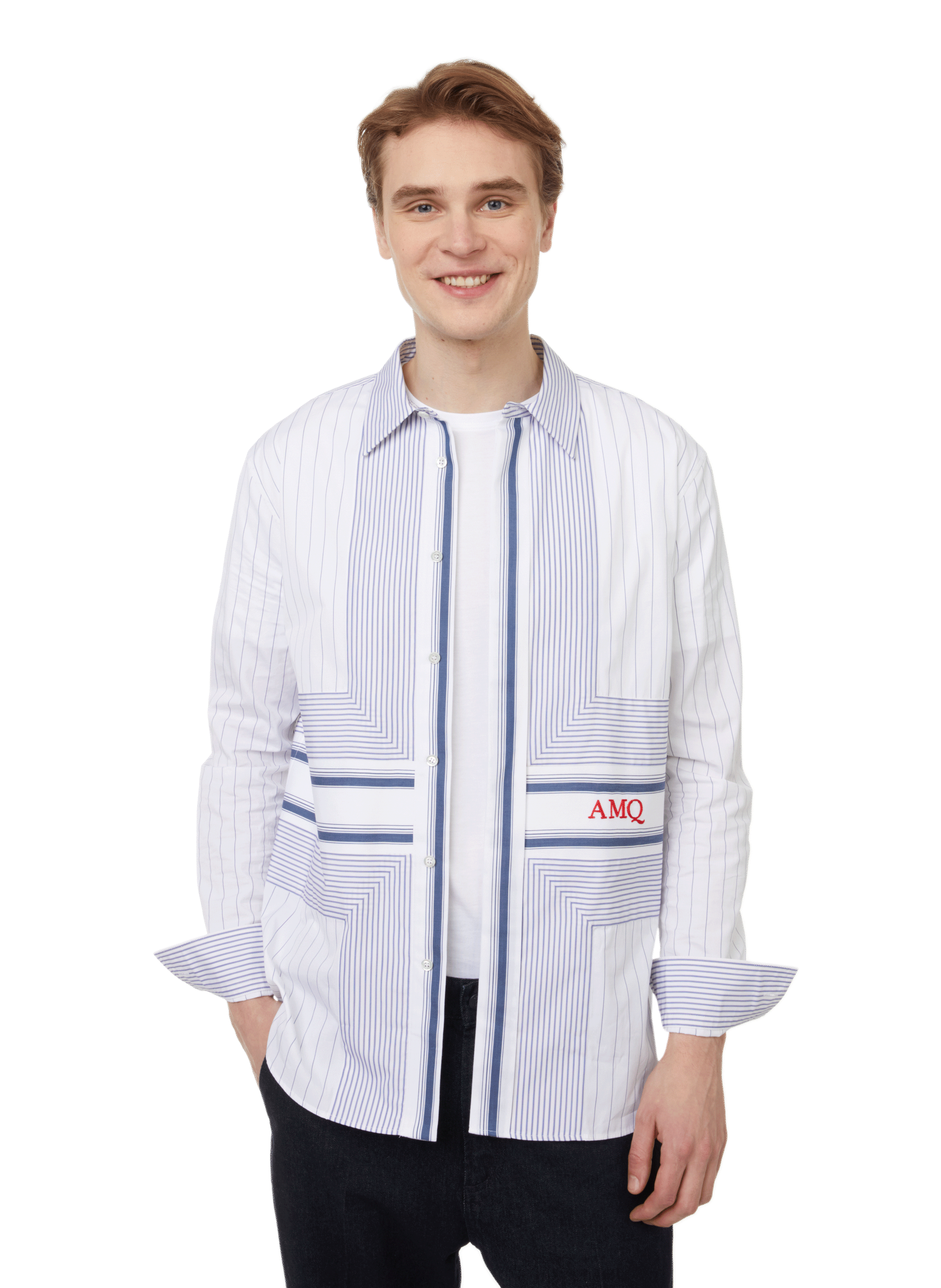 Chemise Alexander McQueen Rayée Orange - 100% Coton, Taille 40, Grand Col - Occasion En Très Bon état