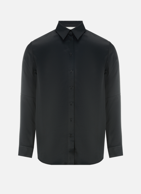 قميص أسود بتأثير الساتان season 1865 