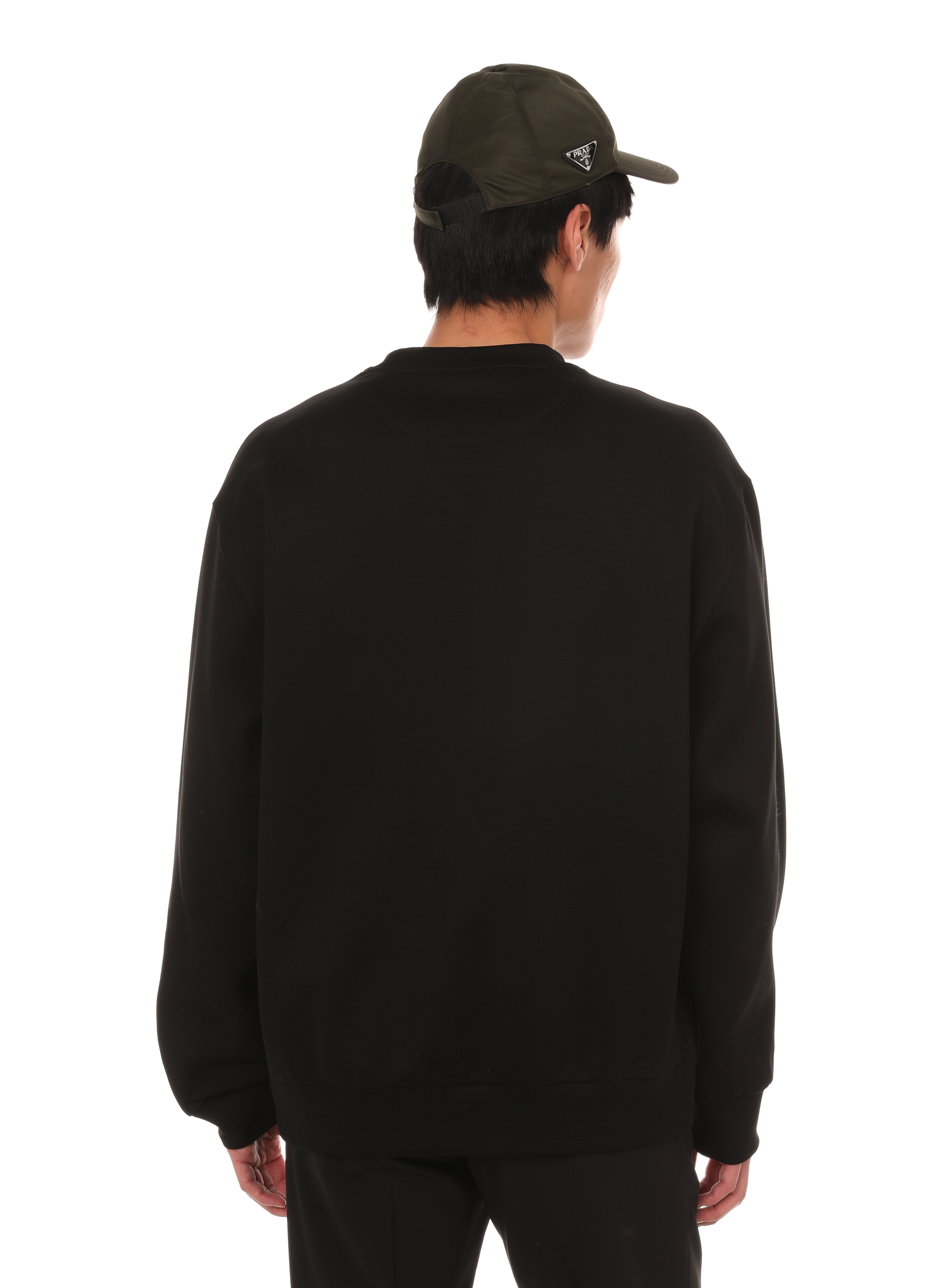 Mixed cotton sweatshirt PRADA Black