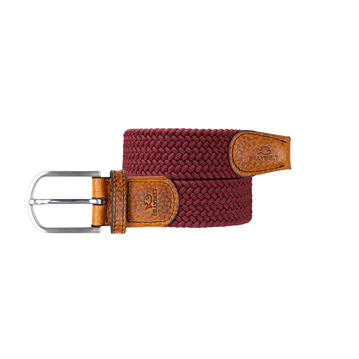 Ceinture tressée élastique unie BILLYBELT Rouge