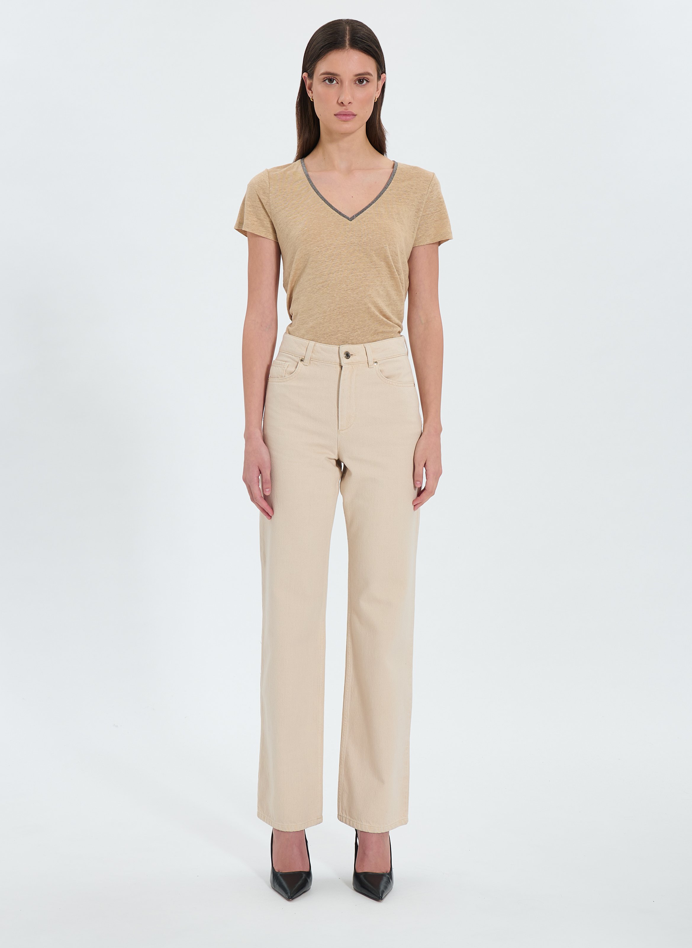 Jeans  pamcrop ZAPA Beige