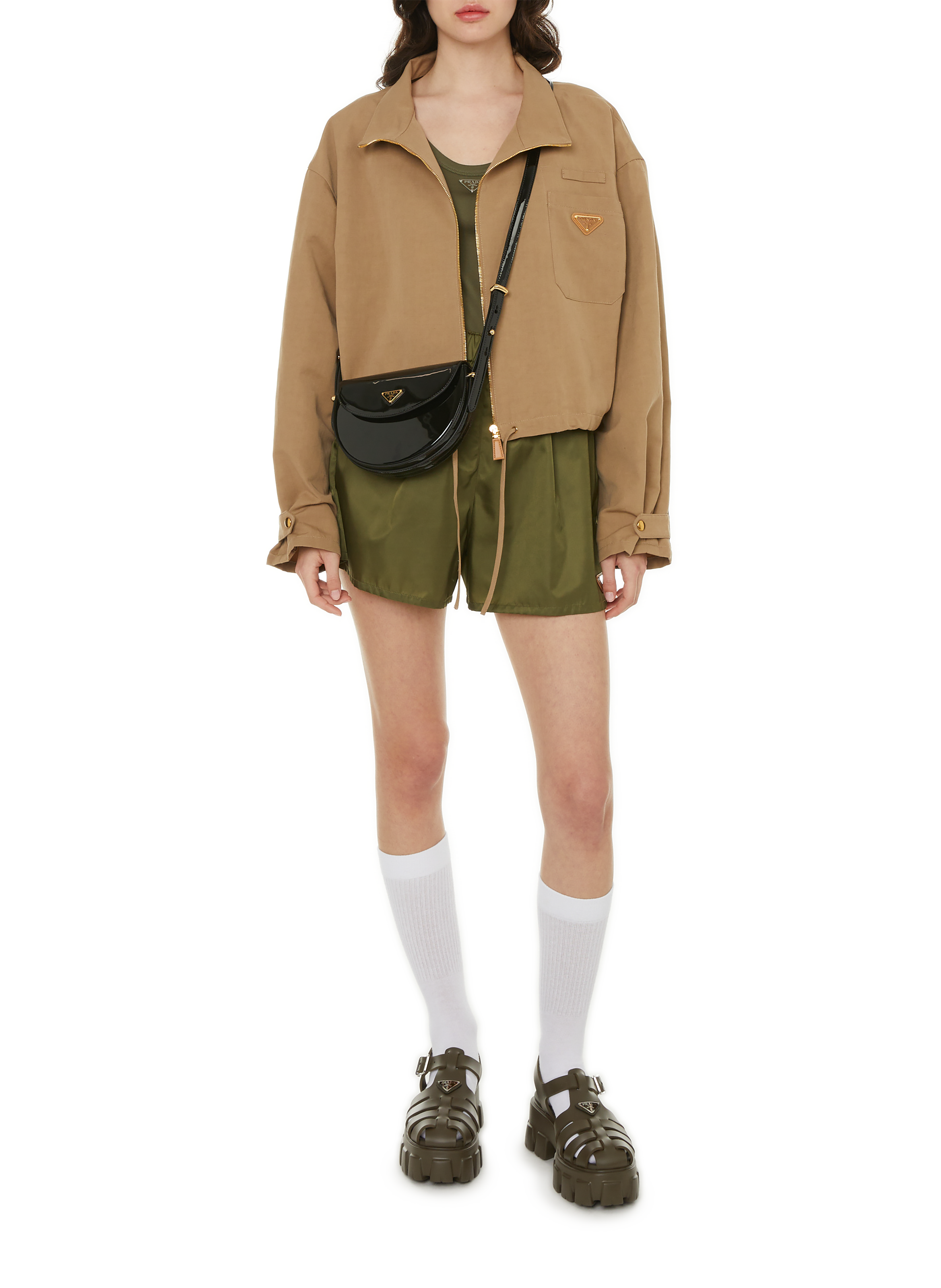 Cotton and linen jacket PRADA Brown