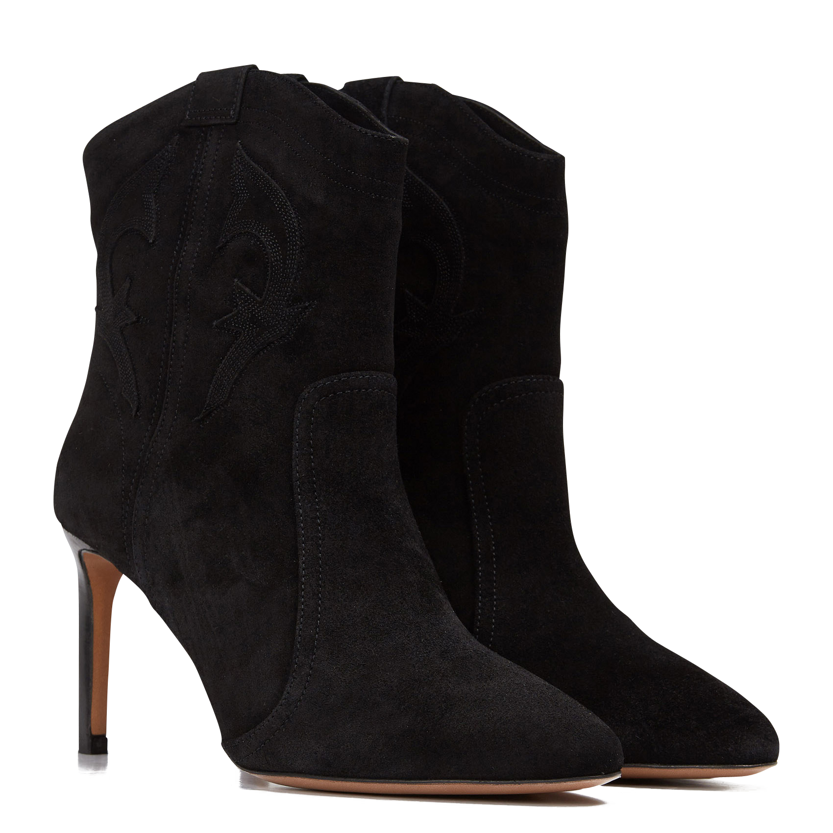 Bottines à talons aiguilles en cuir caitlin BA&SH Noir