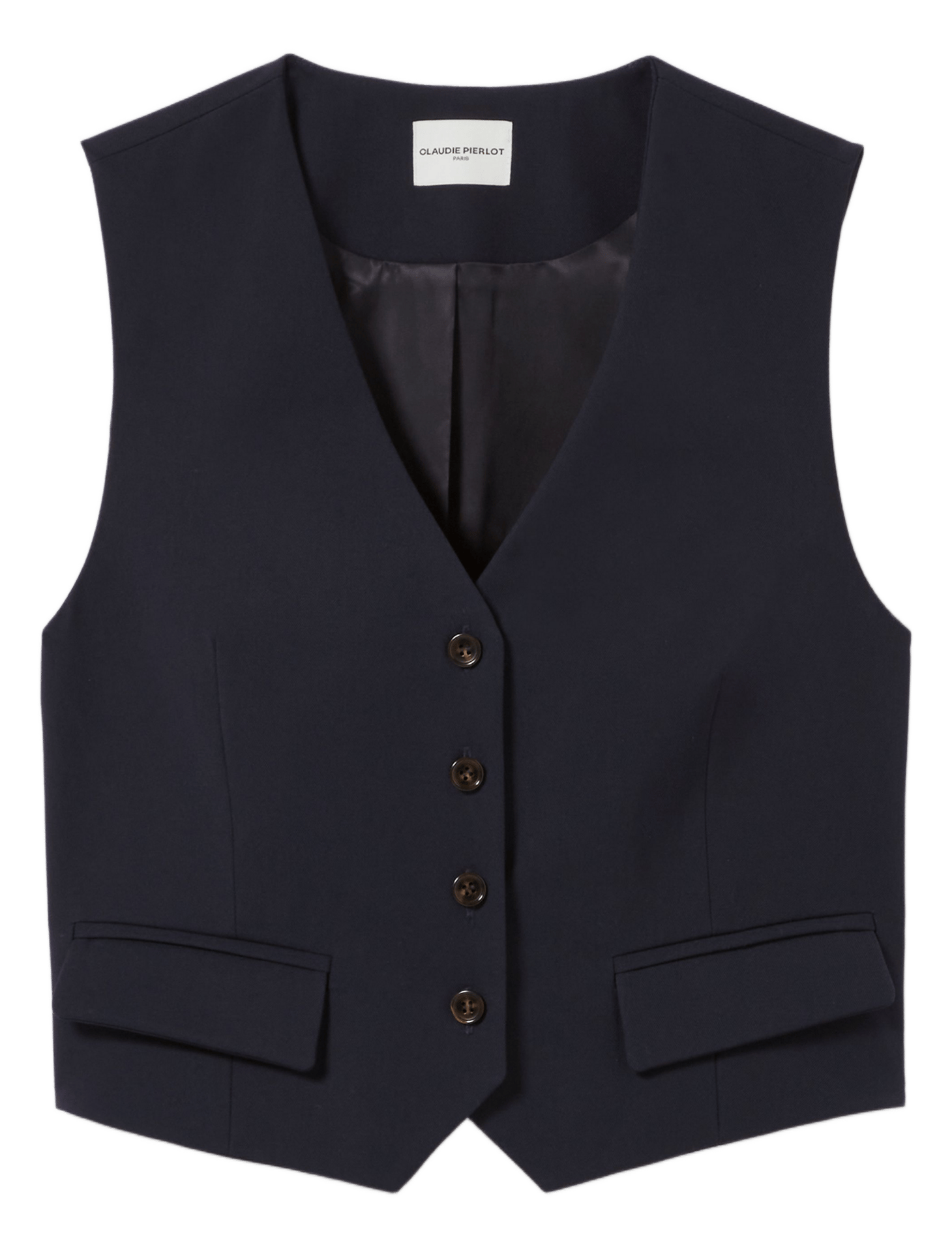 Gilet de costume col v Bleu