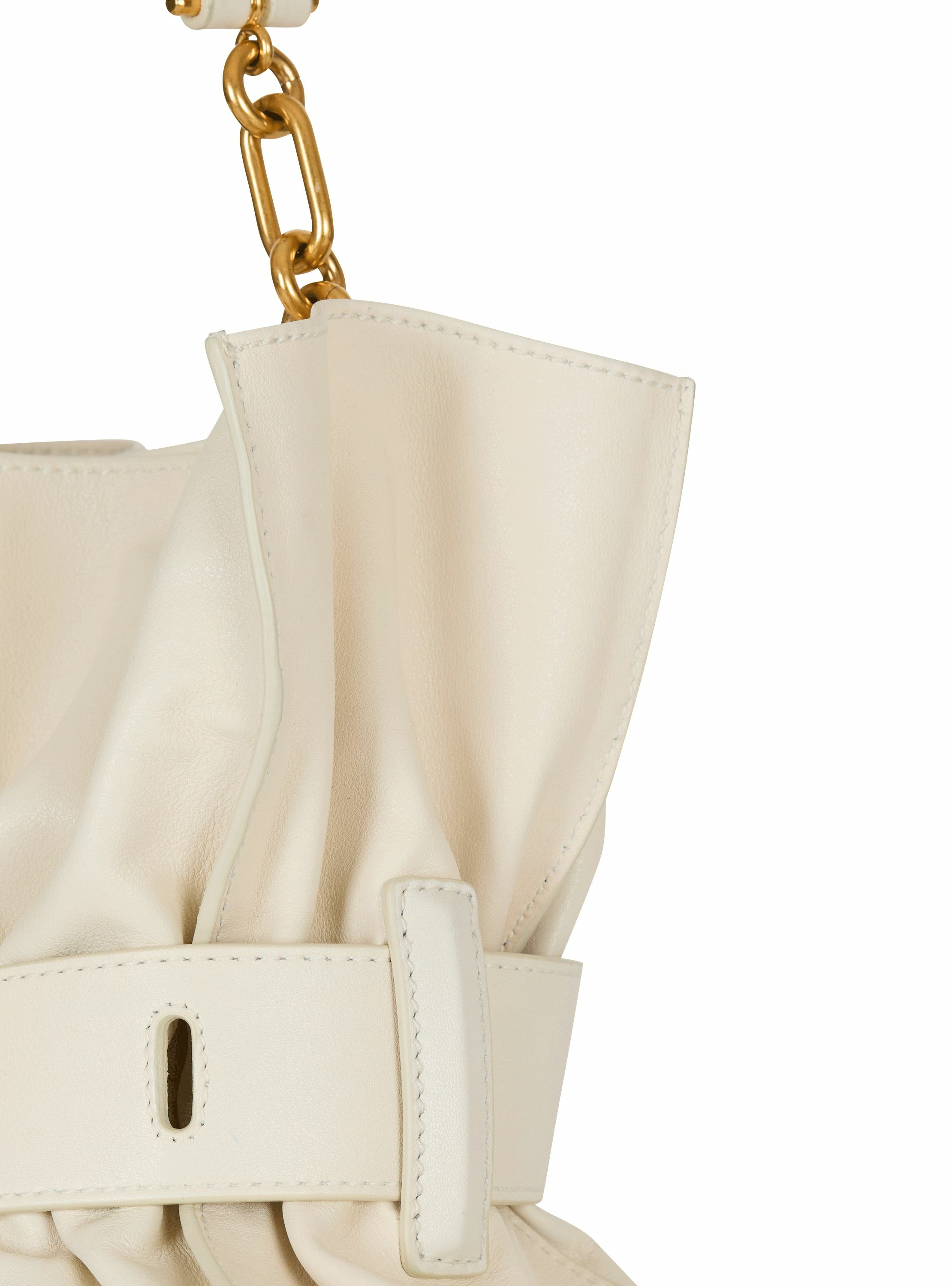 Sac anthem medium shoulder en cuir BALMAIN Blanc