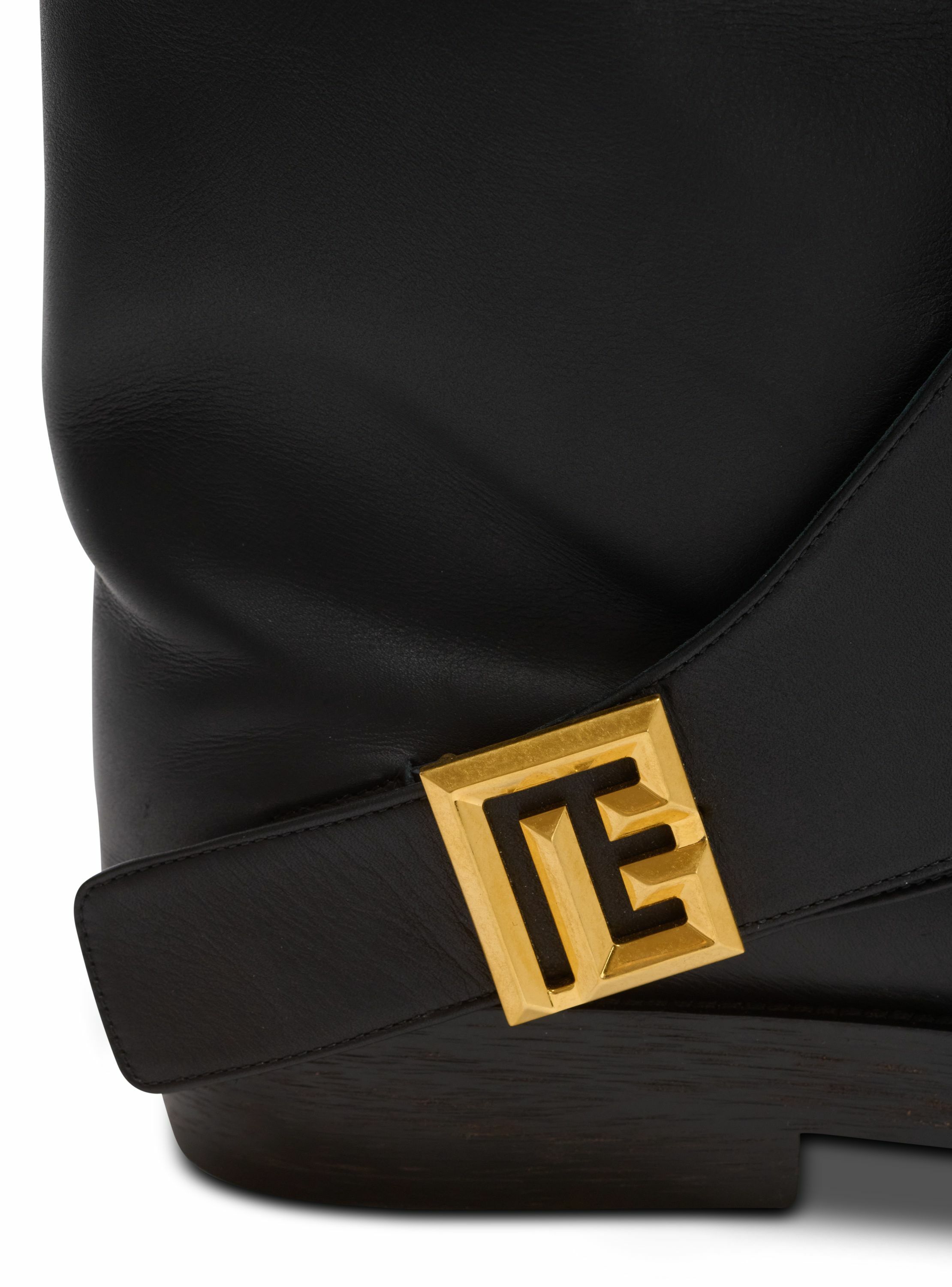 Bottes plates twist en cuir BALMAIN Noir