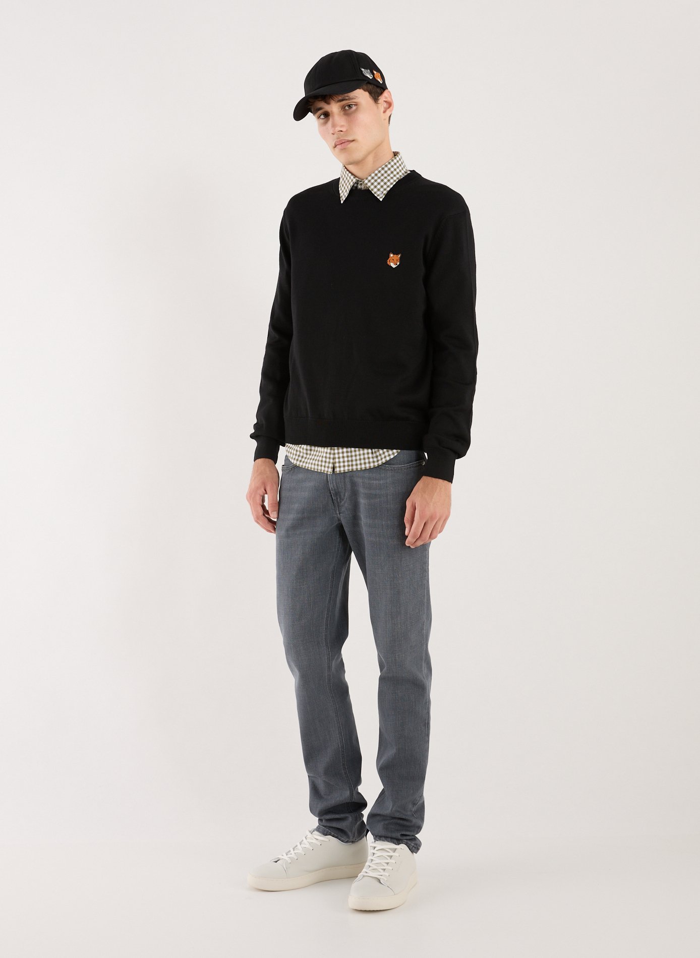 Fox Regular Merino Wool Sweater MAISON KITSUNÉ Black