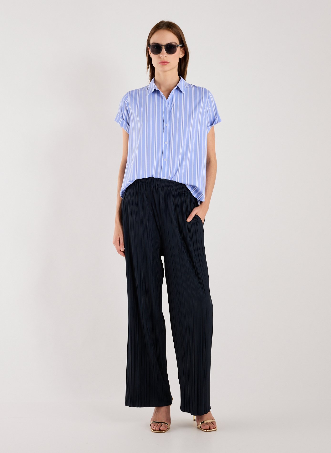 Pantalon fluide plissé Uma SAMSOE SAMSOE Bleu