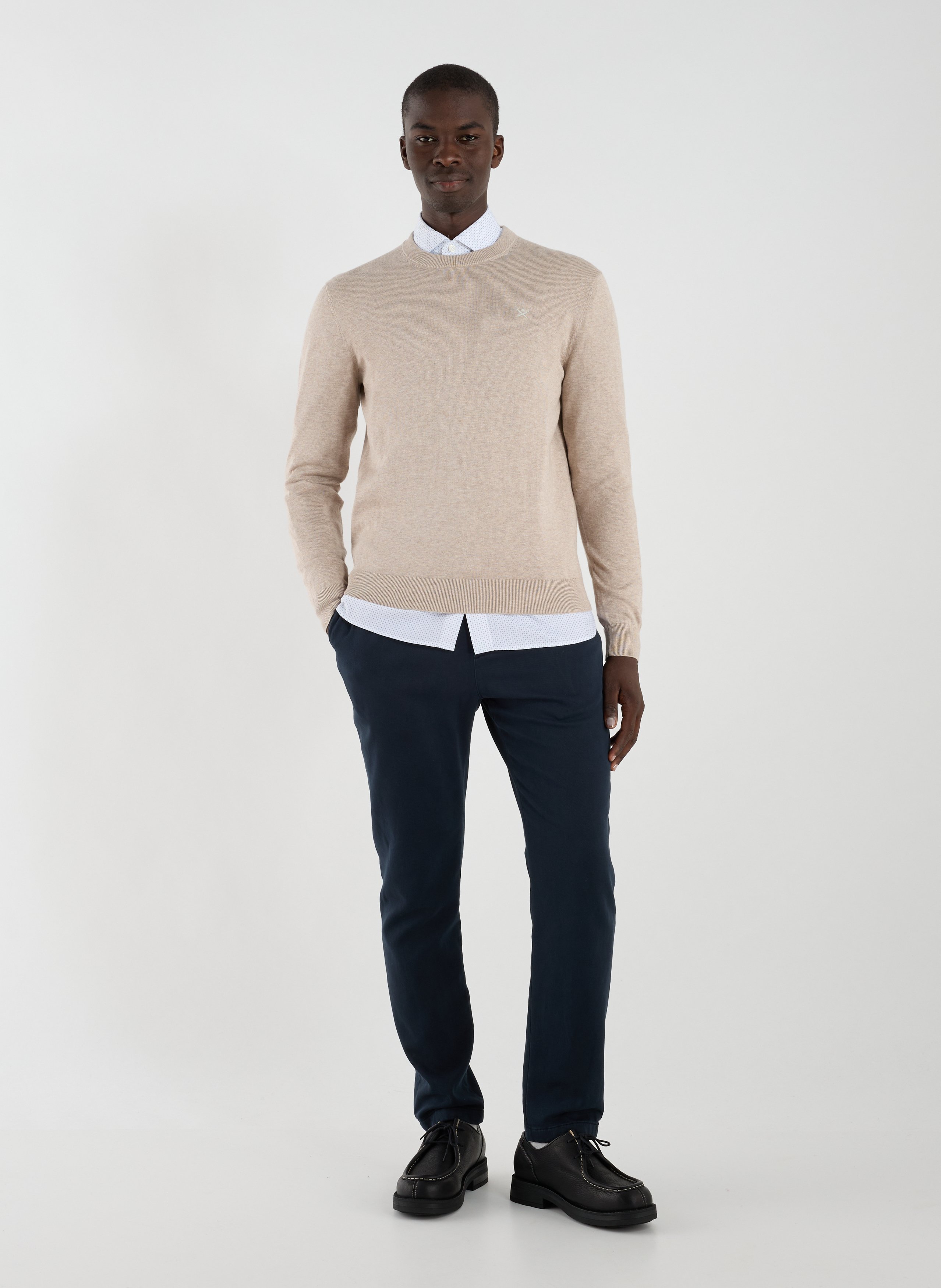 Cotton jumper HACKETT Beige