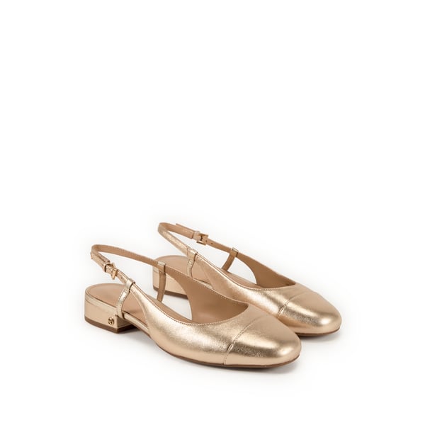Sling-back brillantes en cuir