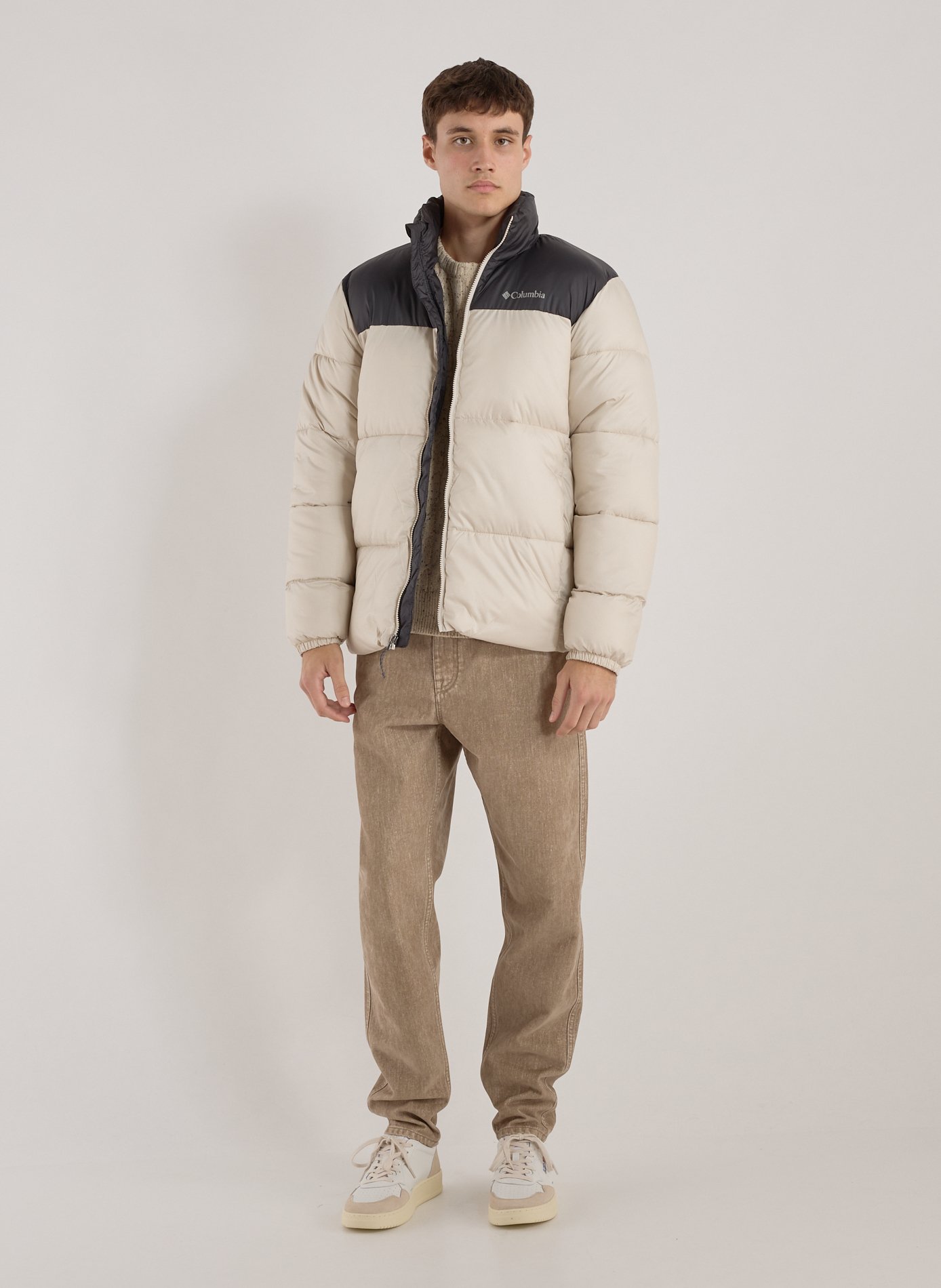 Quilted two-tone puffer jacket COLUMBIA Beige