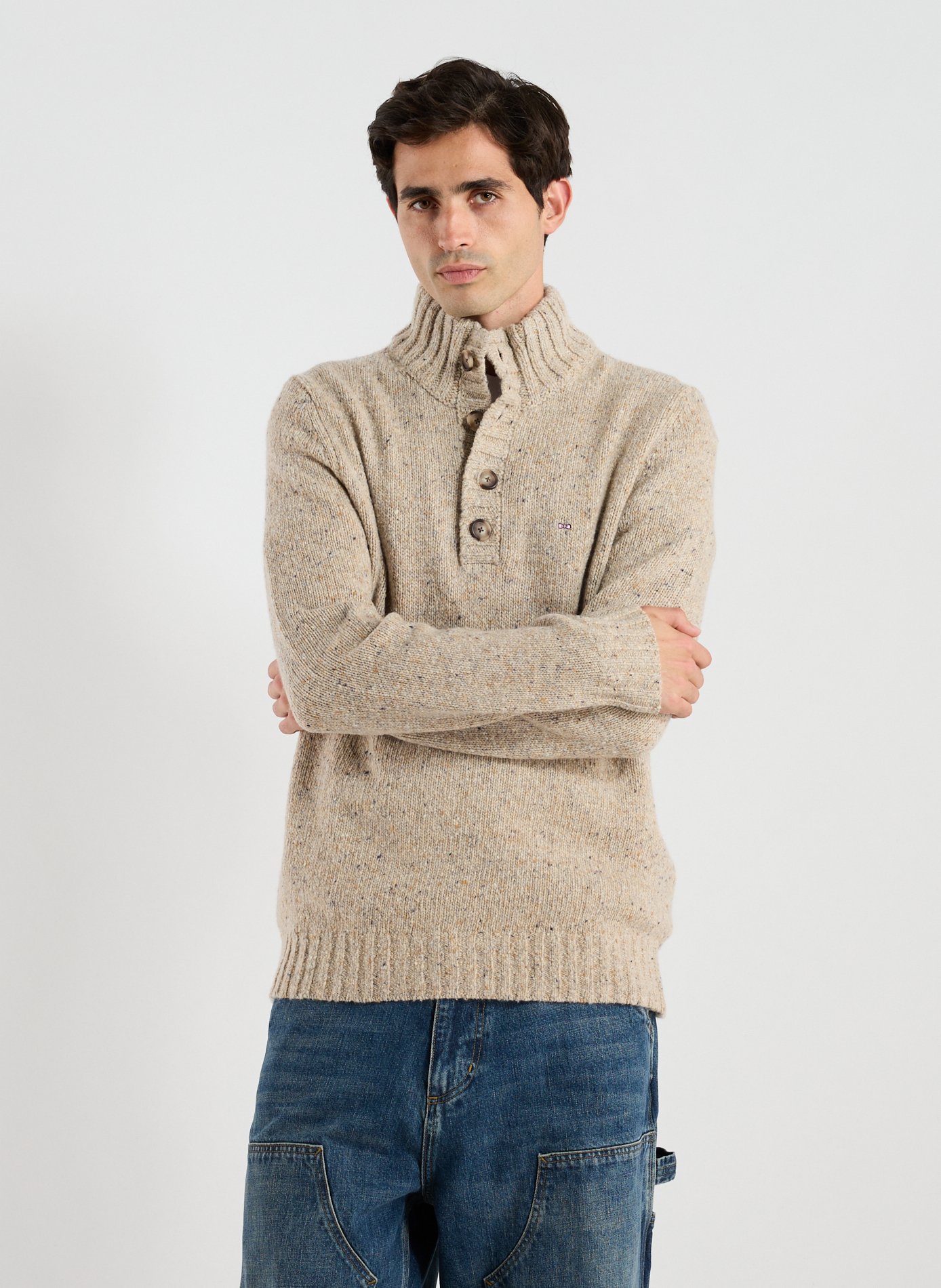 EDEN PARK Pull en laine mélangée Beige