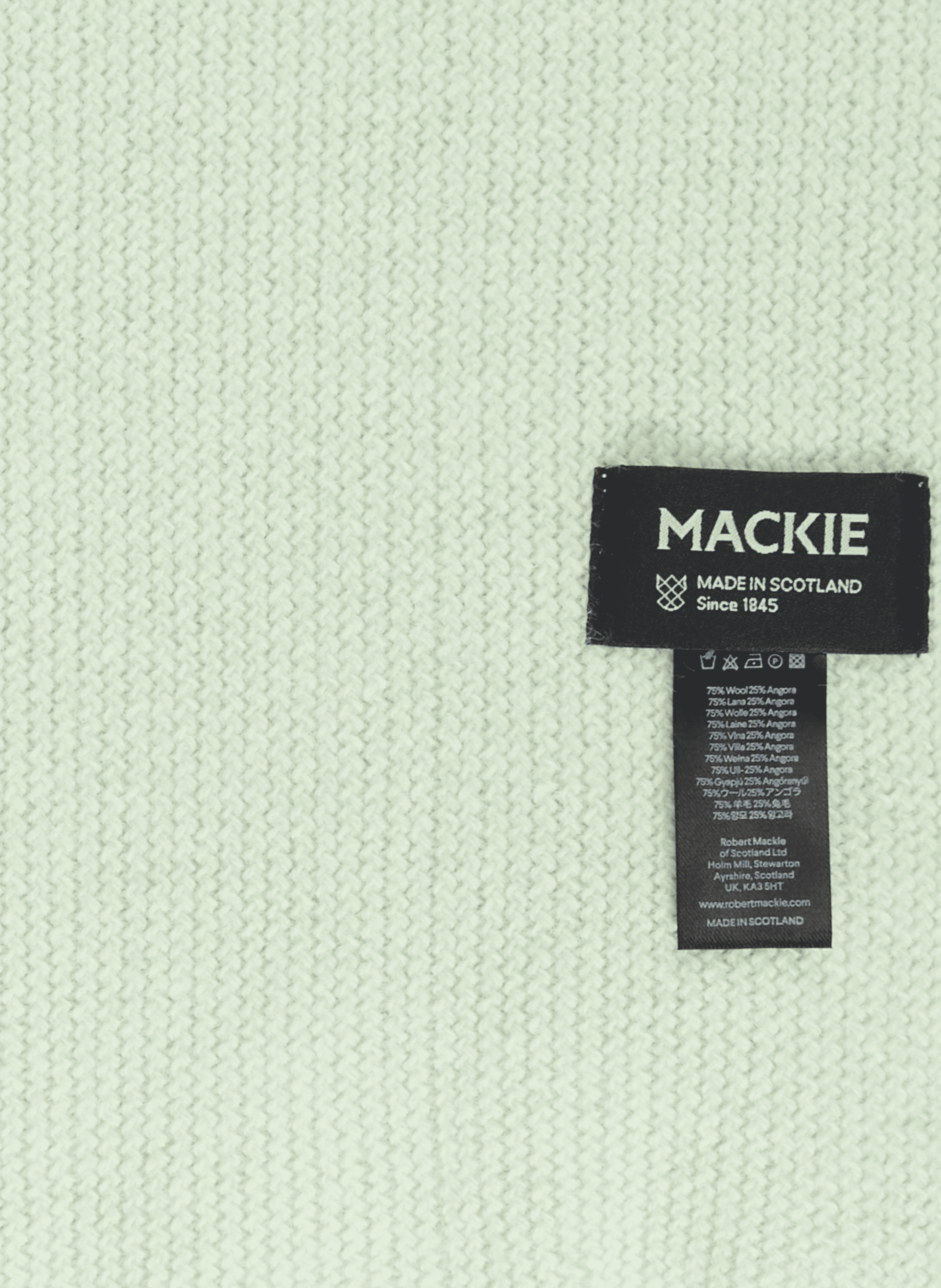 Echarpe bords frangés en laine et angora MACKIE Bleu