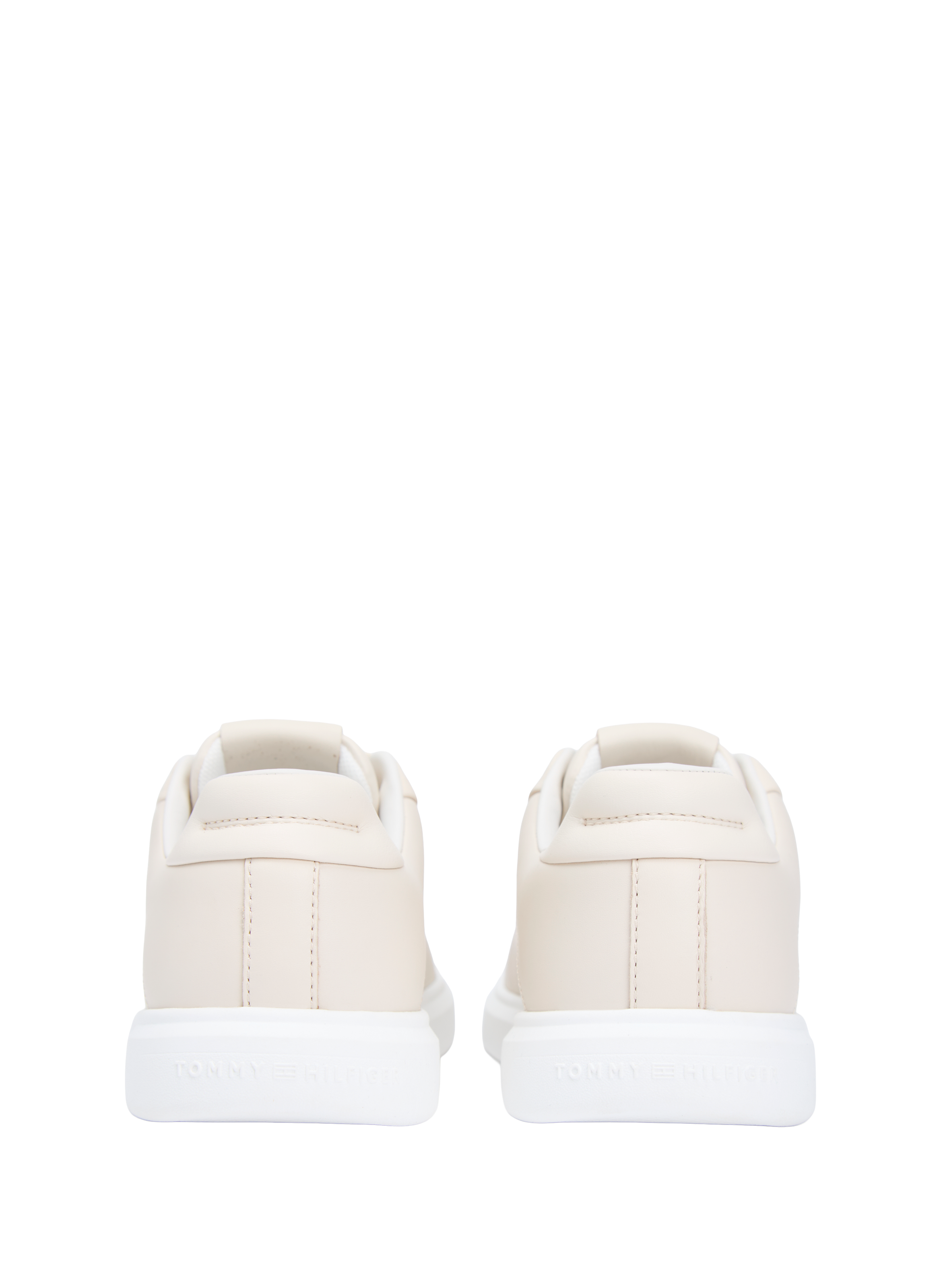 Low lace-up leather sneakers TOMMY HILFIGER Beige