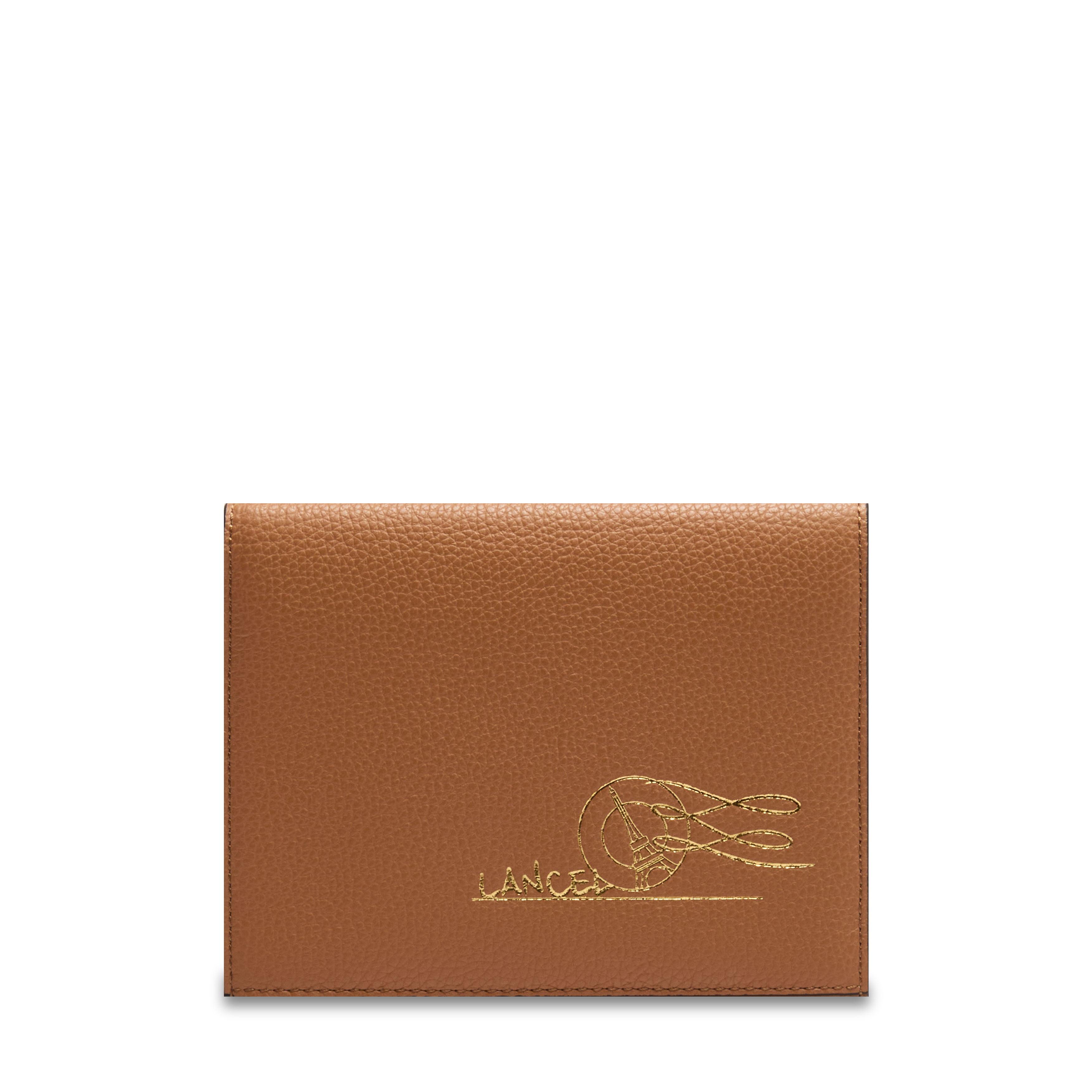 Enveloppe rabat m enveloppe de lancel en cuir LANCEL Marron