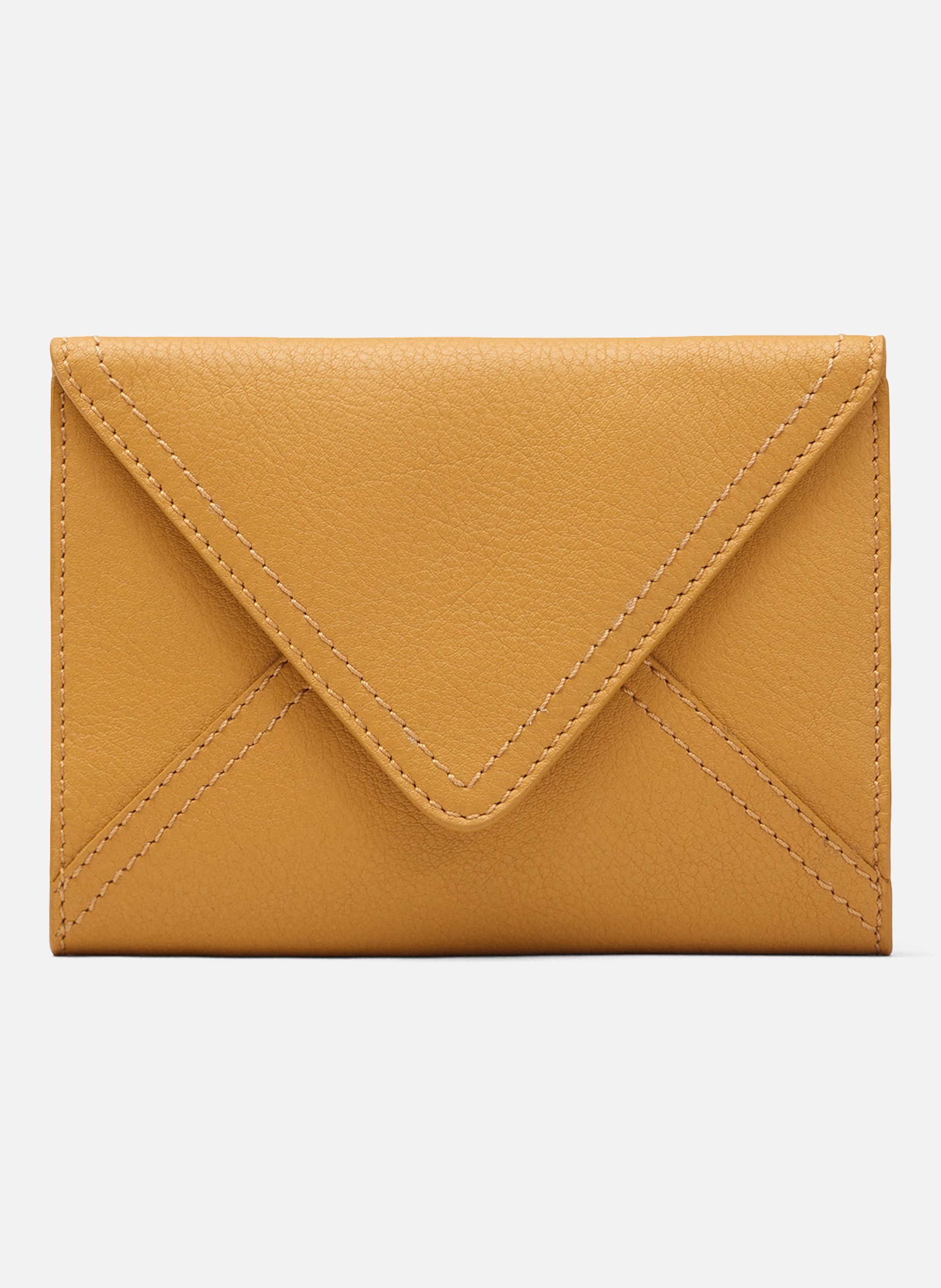 Porte passeport enveloppe etienne unisexe en cuir de taurillon AMI PARIS Jaune