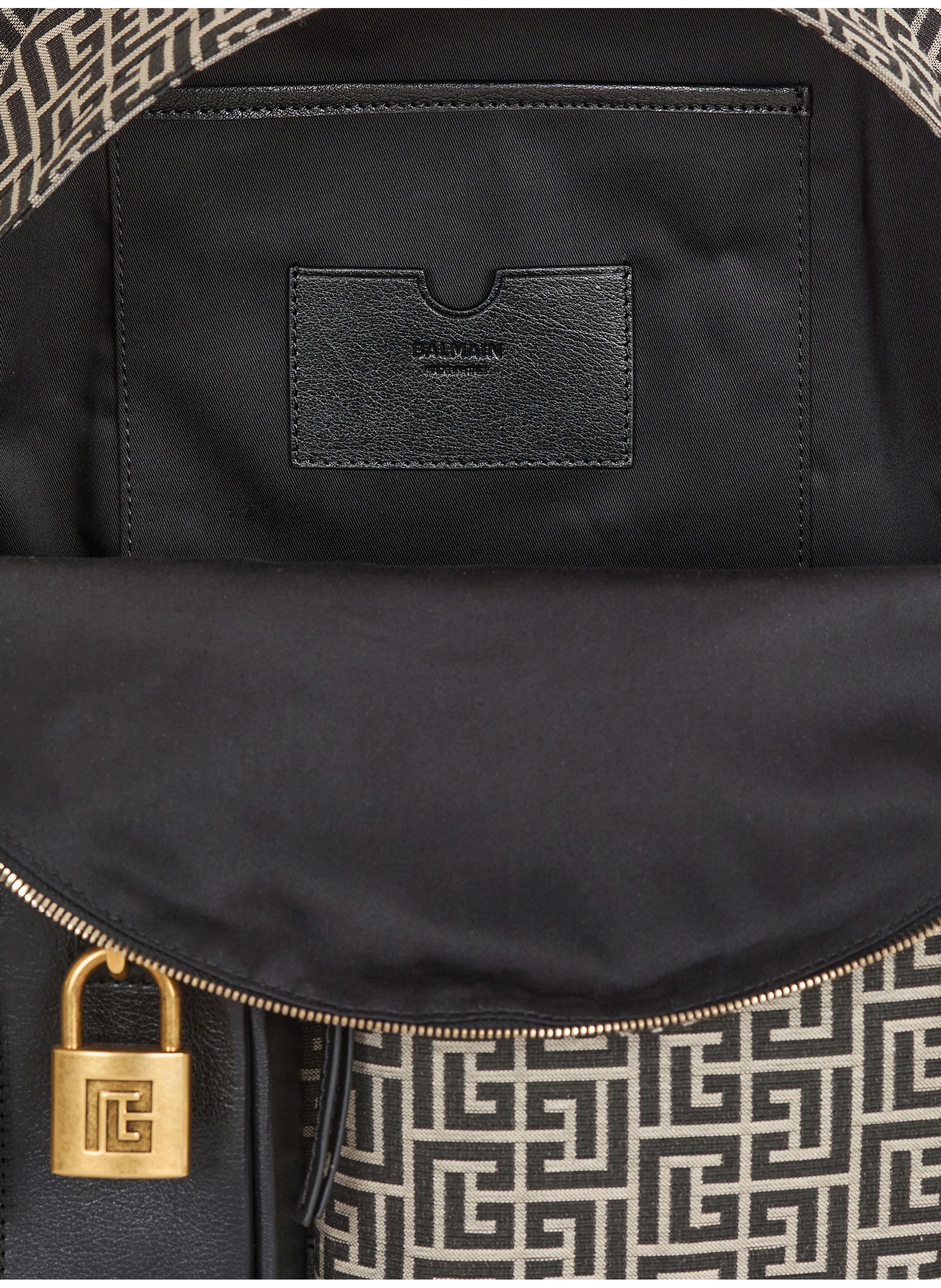 Sac à dos pulse en jacquard monogramme BALMAIN Noir