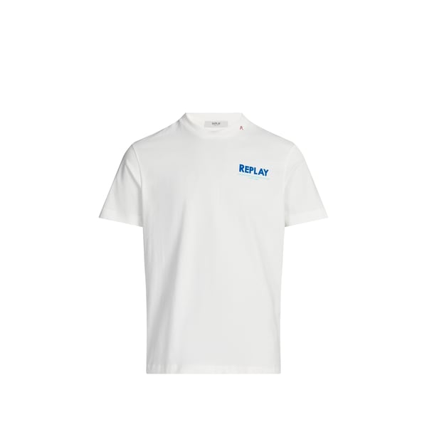 T-shirt imprimé à col rond en coton Blanc XL Male