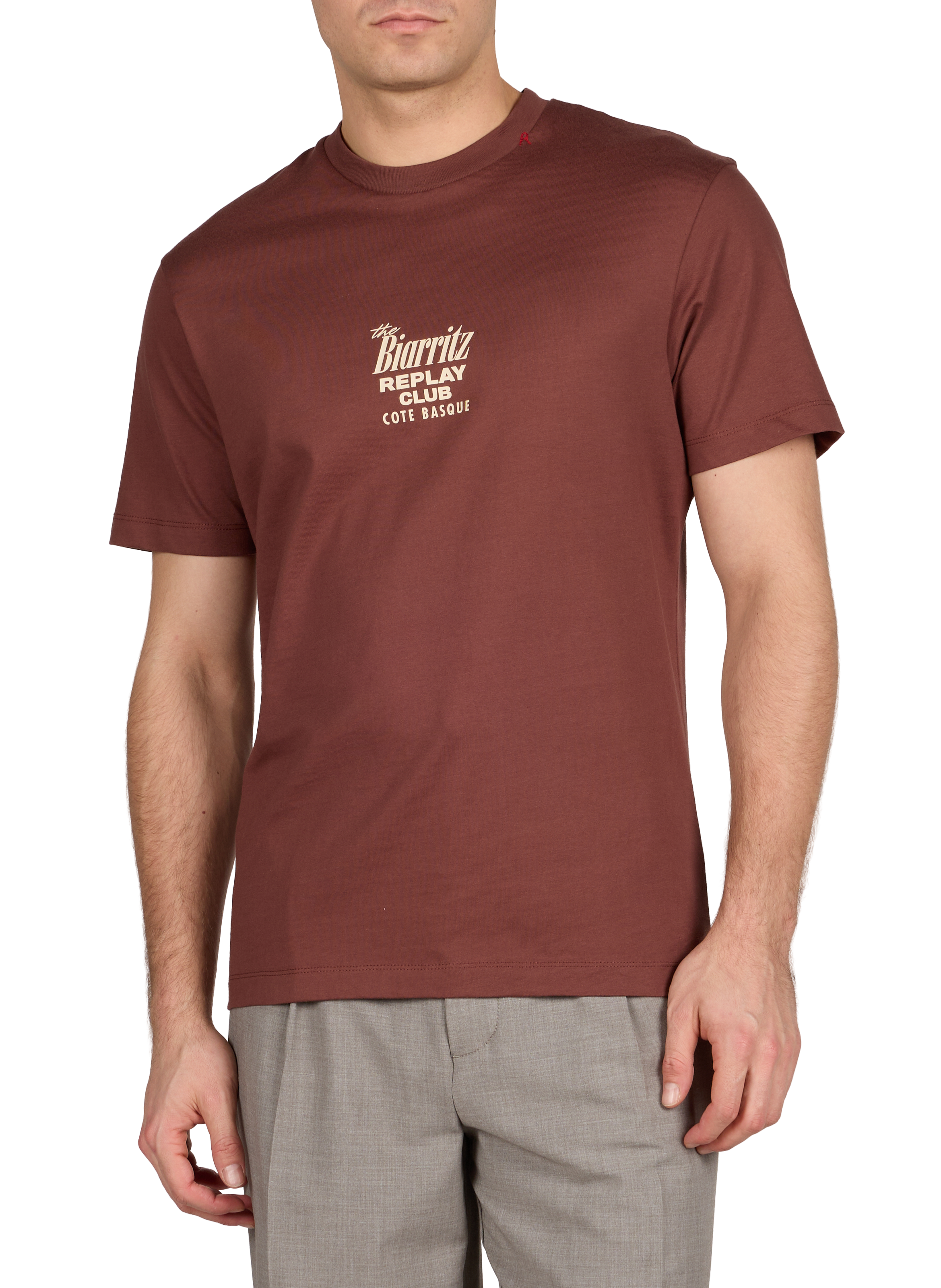 T-shirt manches courtes en coton REPLAY Marron