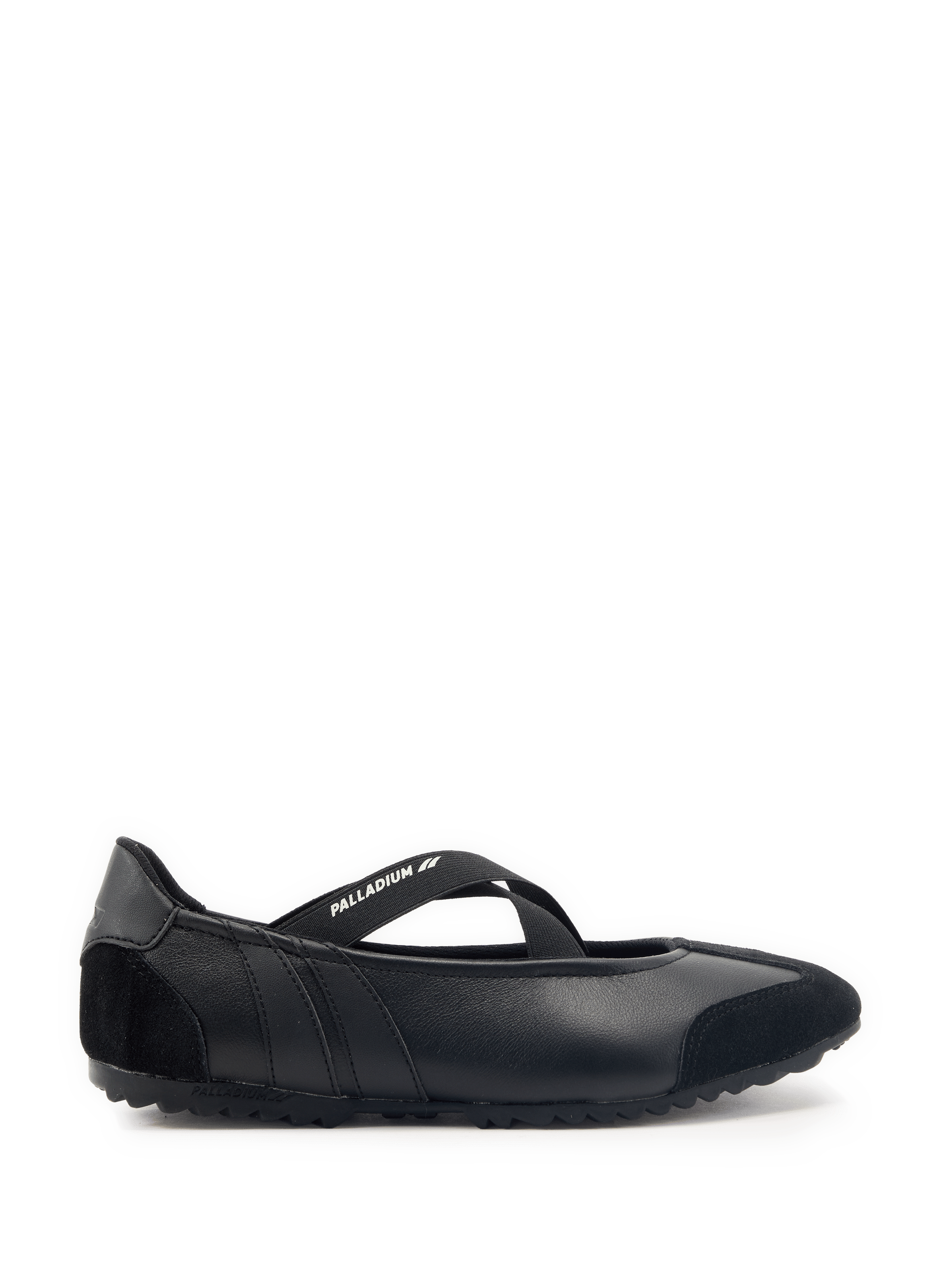 Ballerines bi-matière  en cuir mélangé PALLADIUM Noir