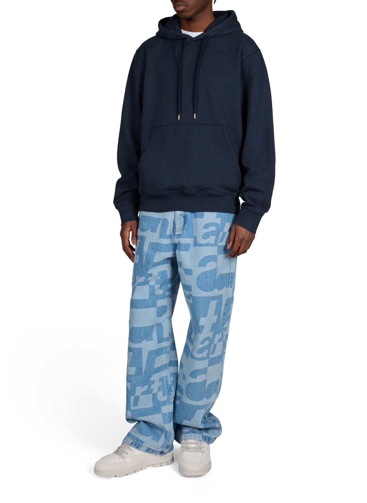 Hooded sweatshirt with back print in cotton ARTE ANTWERP Blue