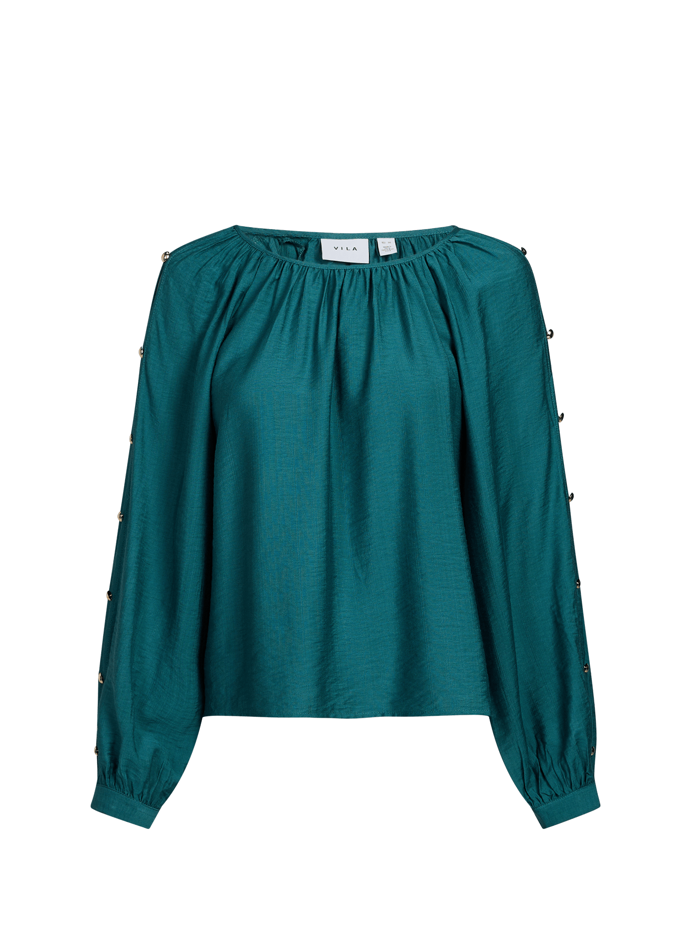 Top col rond manches ballons VILA Bleu