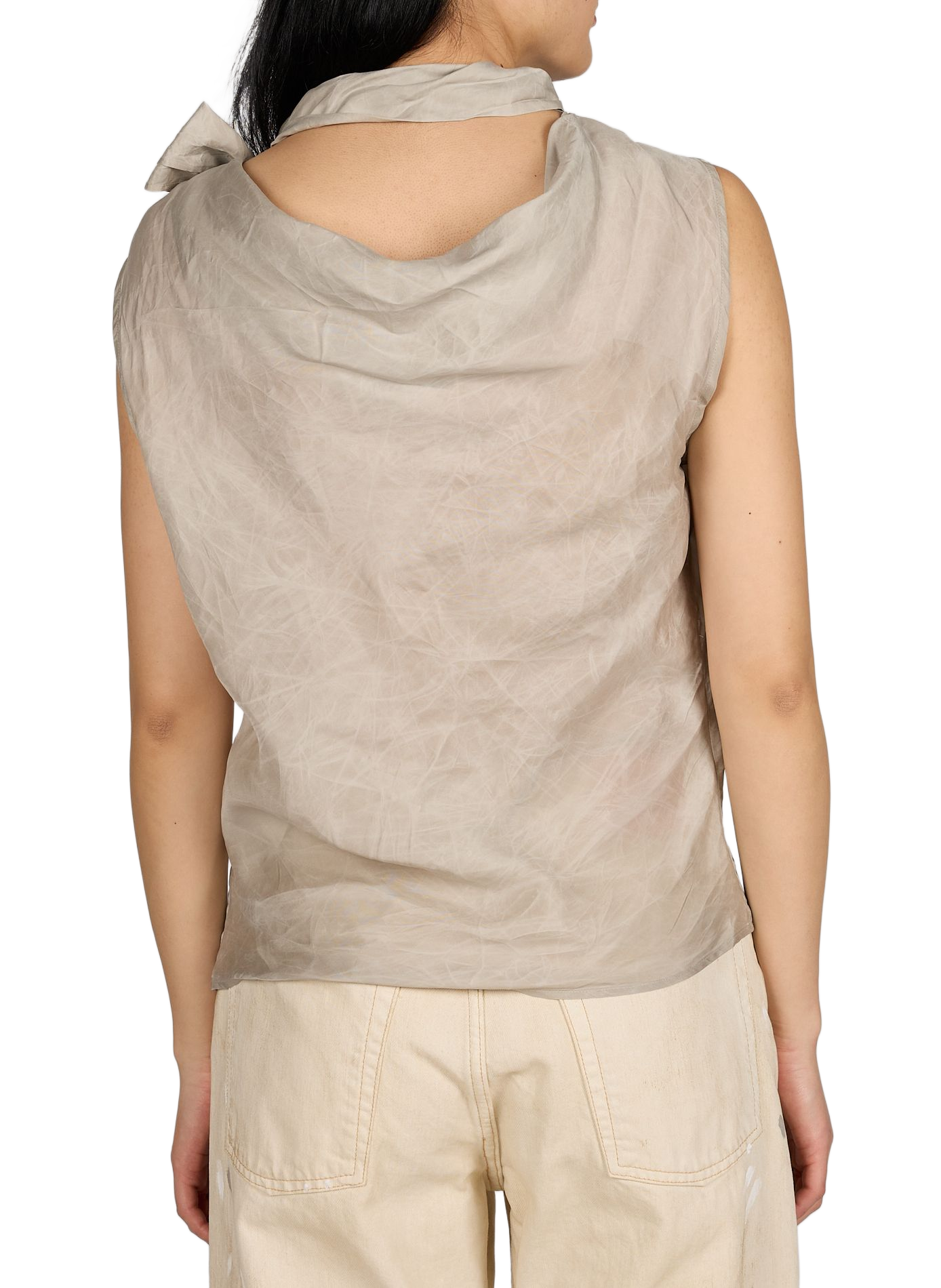 Top sans manches col lavallière OUR LEGACY Beige