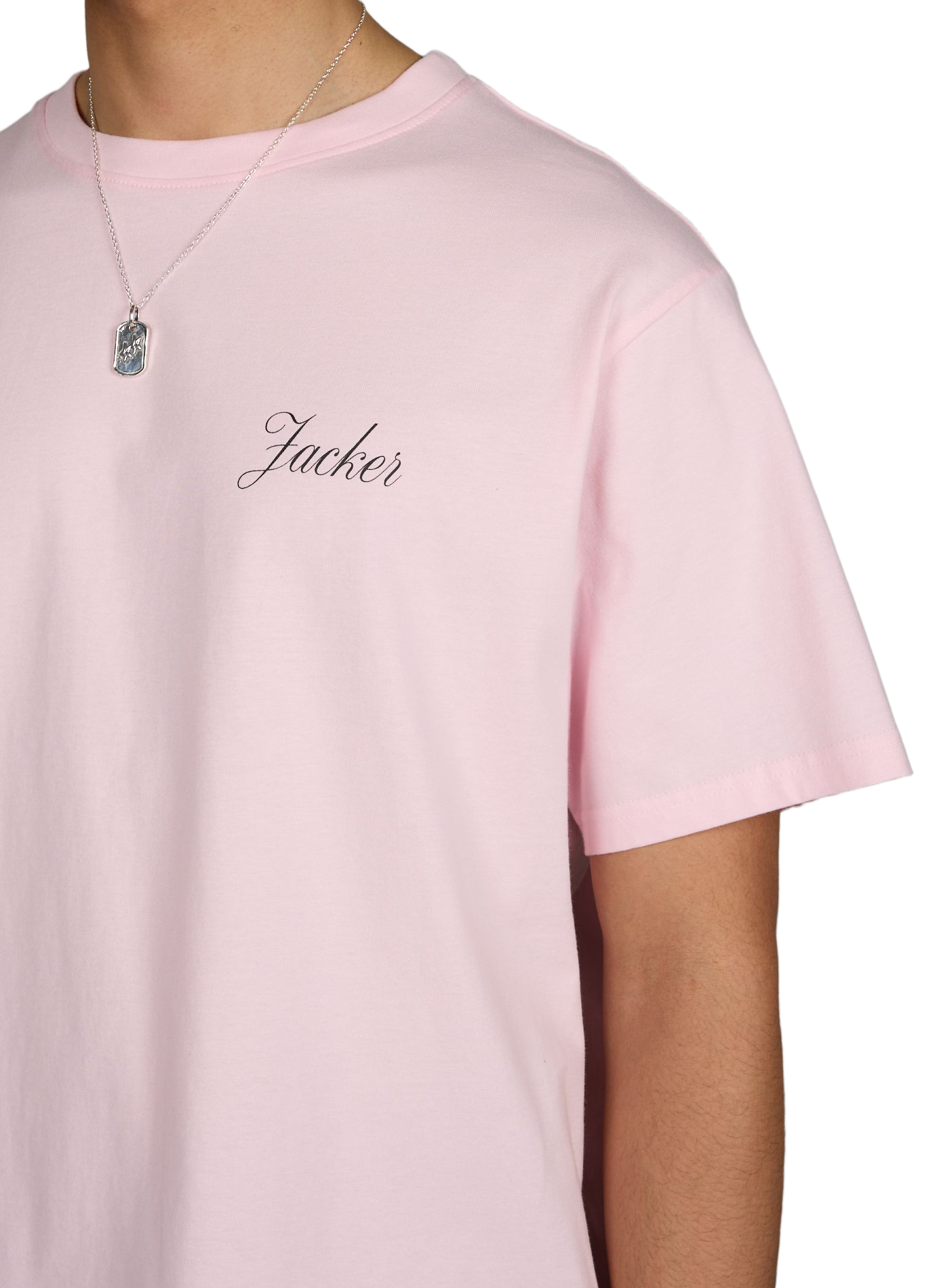 Maglietta stampata diritta in cotone JACKER. Rosa