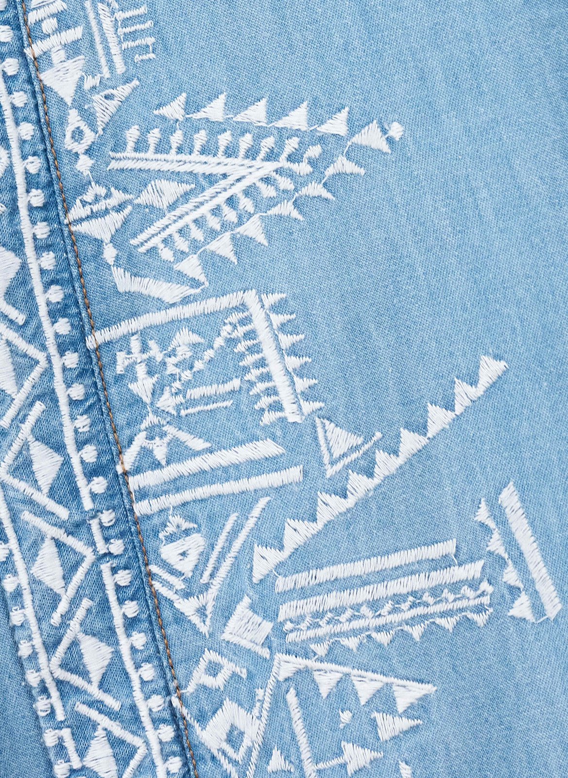 Blouse col tunisien à broderies laura BA&SH Bleu