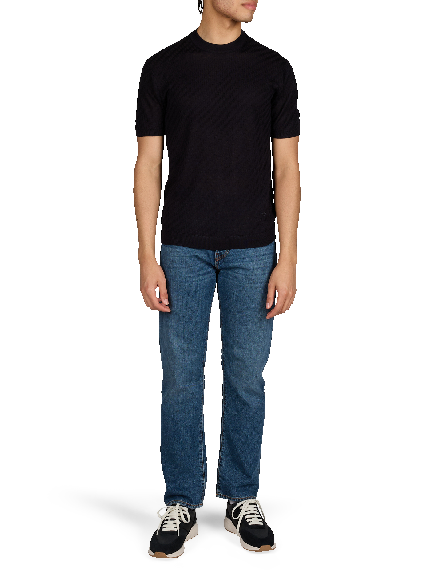 Short-sleeved polo shirt with logo EMPORIO ARMANI Blue