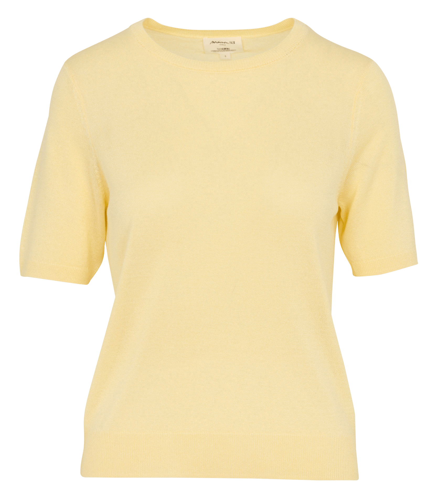 Pull manches courtes en maille fine unie paprika bis MAISON 123 Jaune