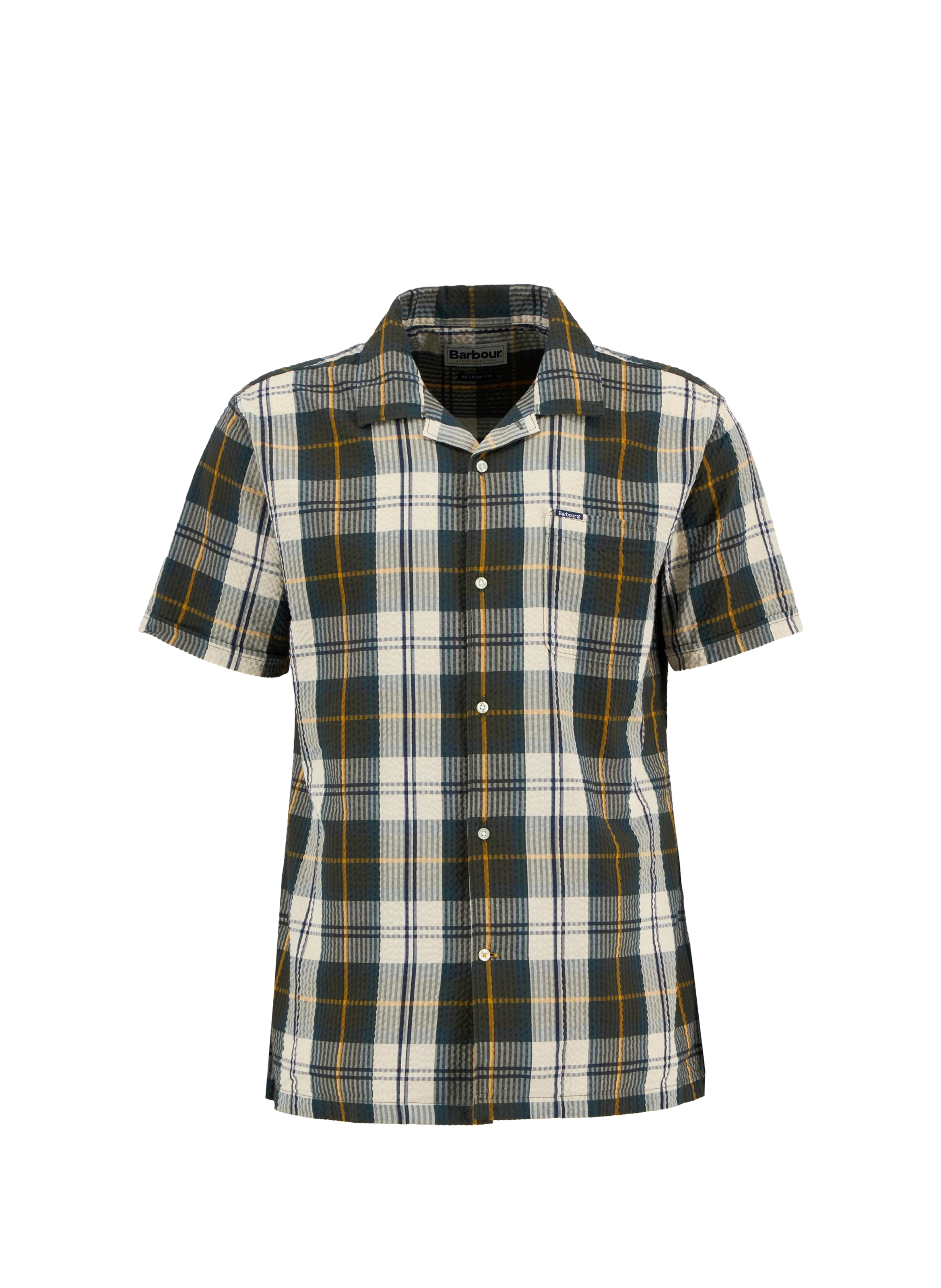 Chemise manches courtes à carreaux en coton BARBOUR Multicolore