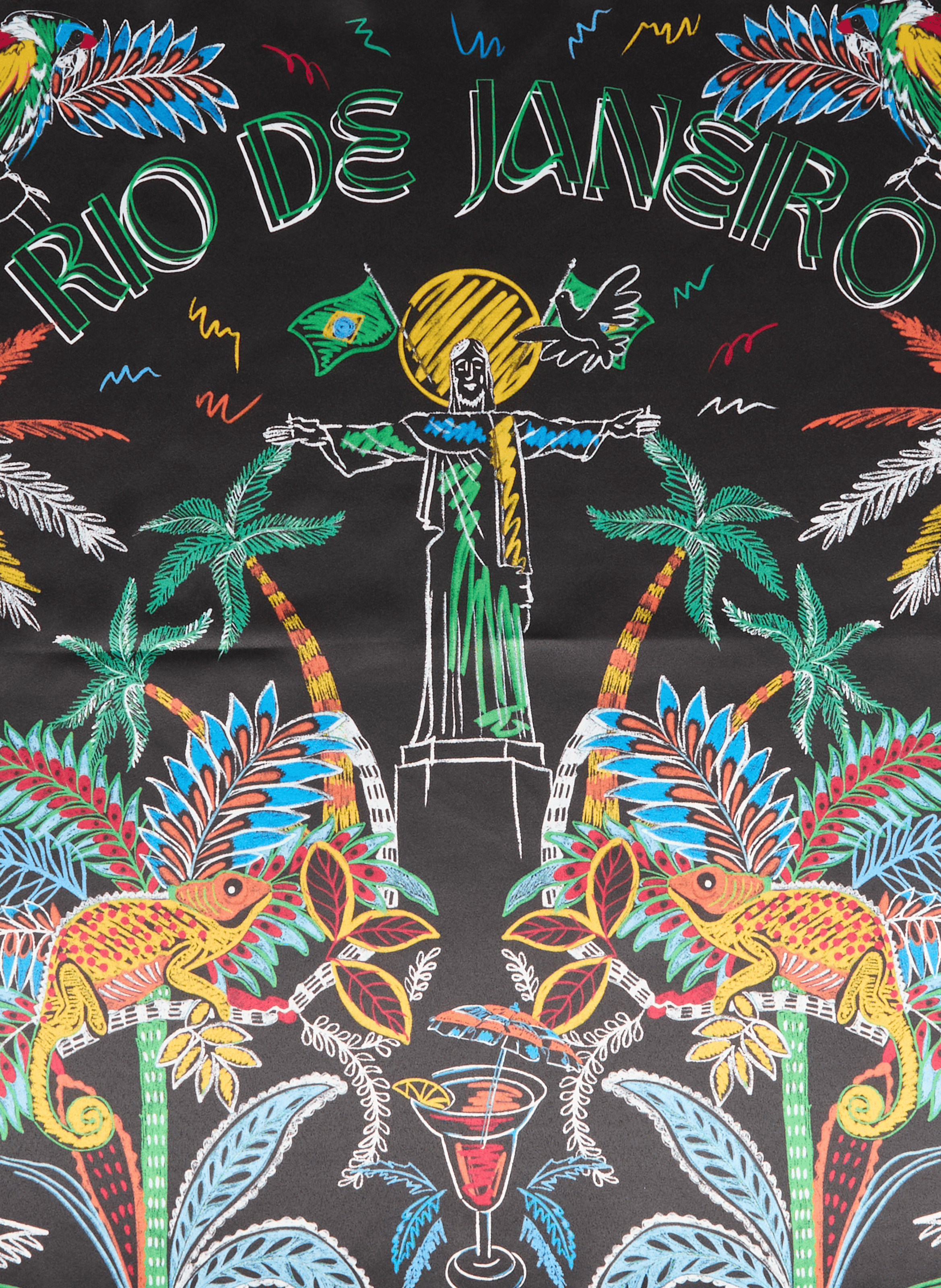 Printed Bahia scarf WILD Black