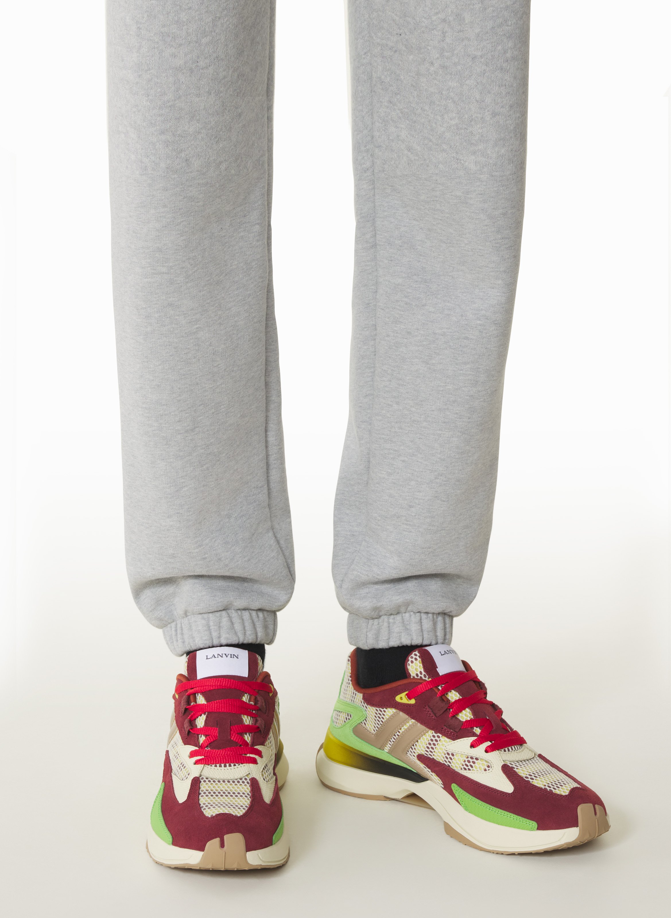 Sneakers jla en mesh et cuir métallisé LANVIN Rouge
