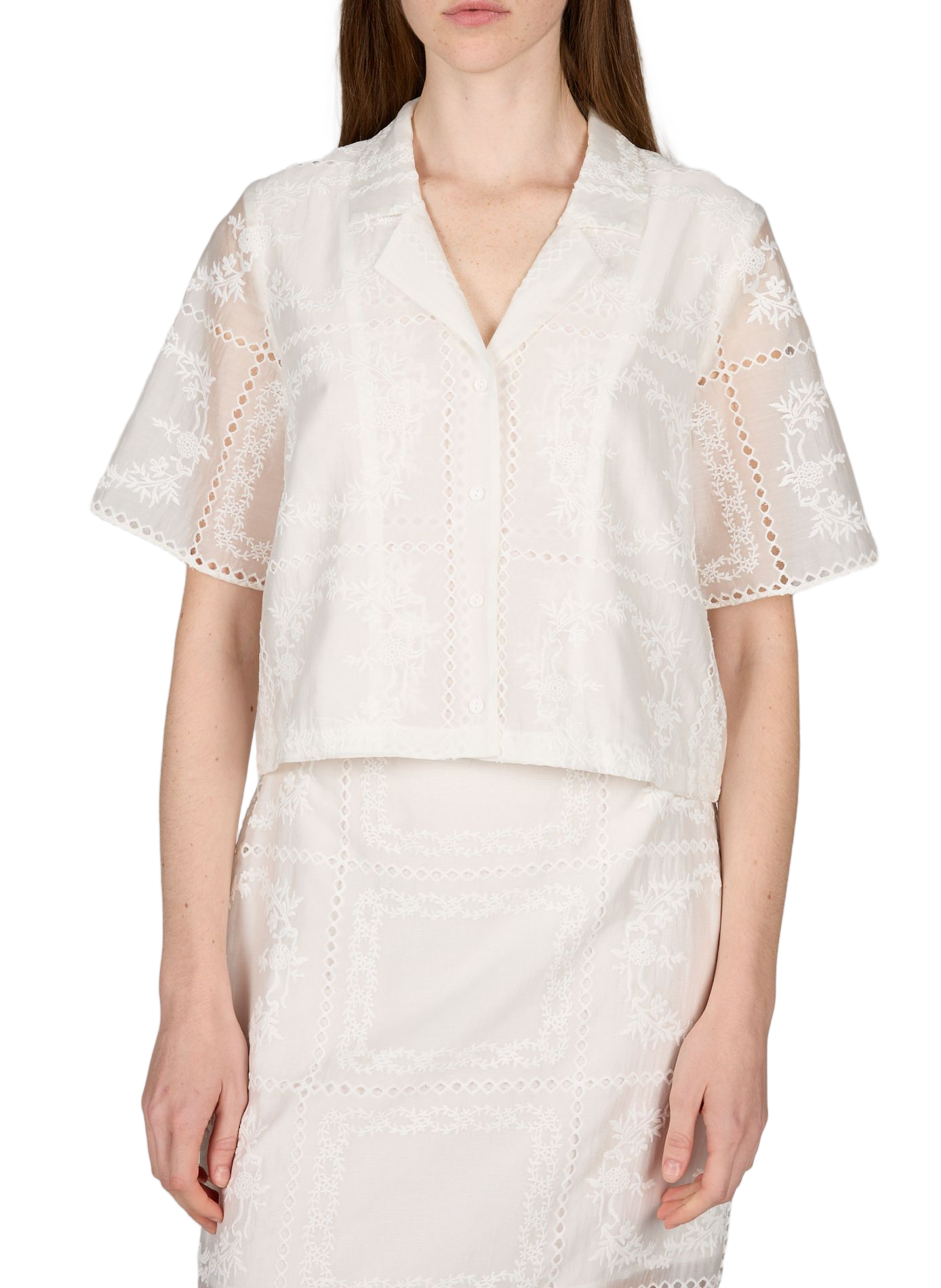 Oversized geborduurde blouse Cinia BERENICE Beige