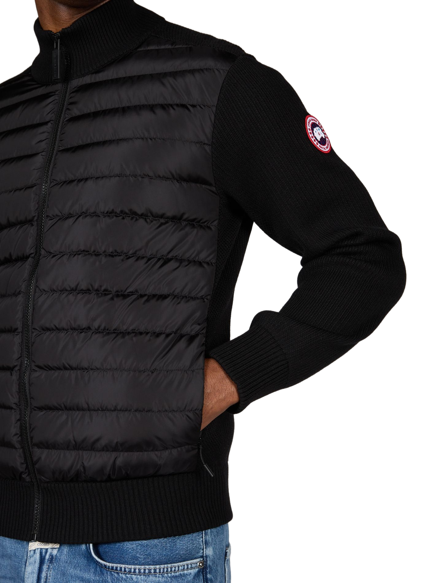 Veste Bi-matière ajustée en laine CANADA GOOSE Noir