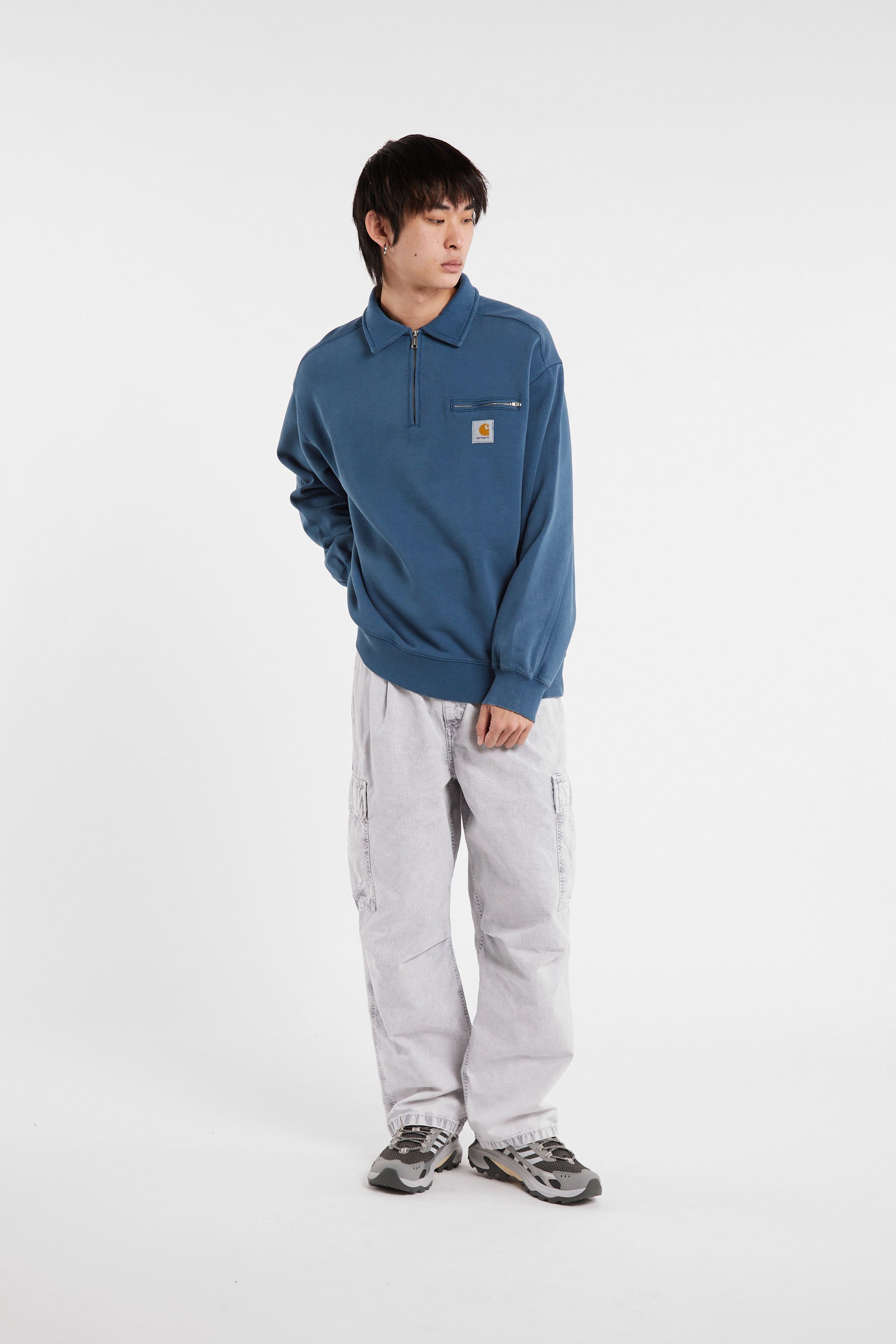 Sweat zippé half zip detroit sweat CARHARTT WIP Bleu