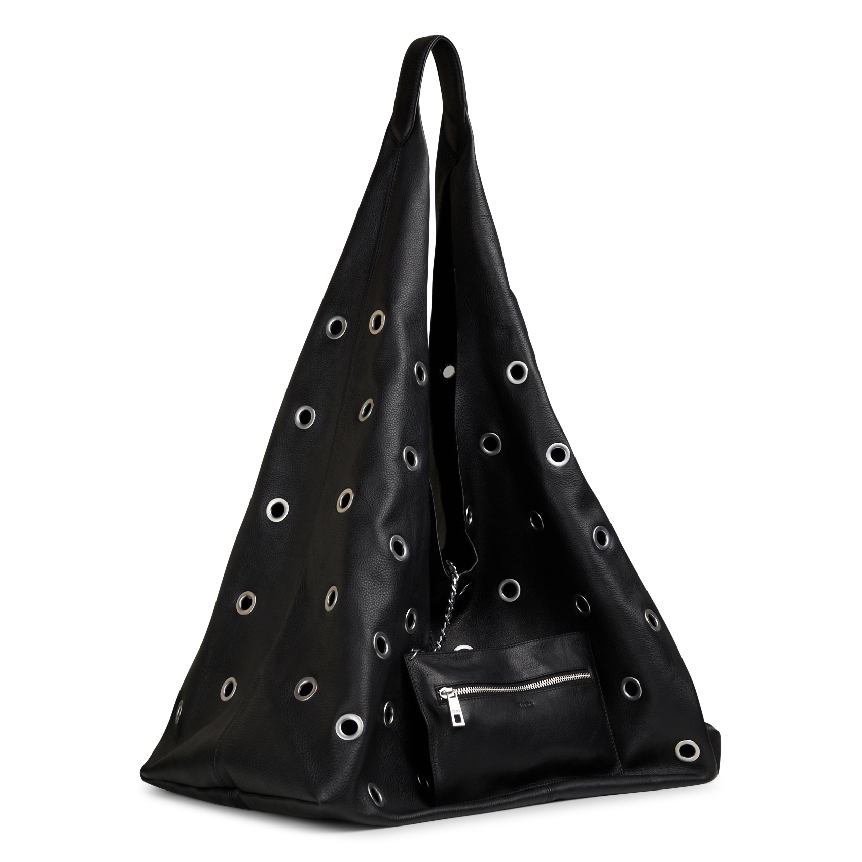 Sac porté épaule en cuir hobo xl IKKS Noir
