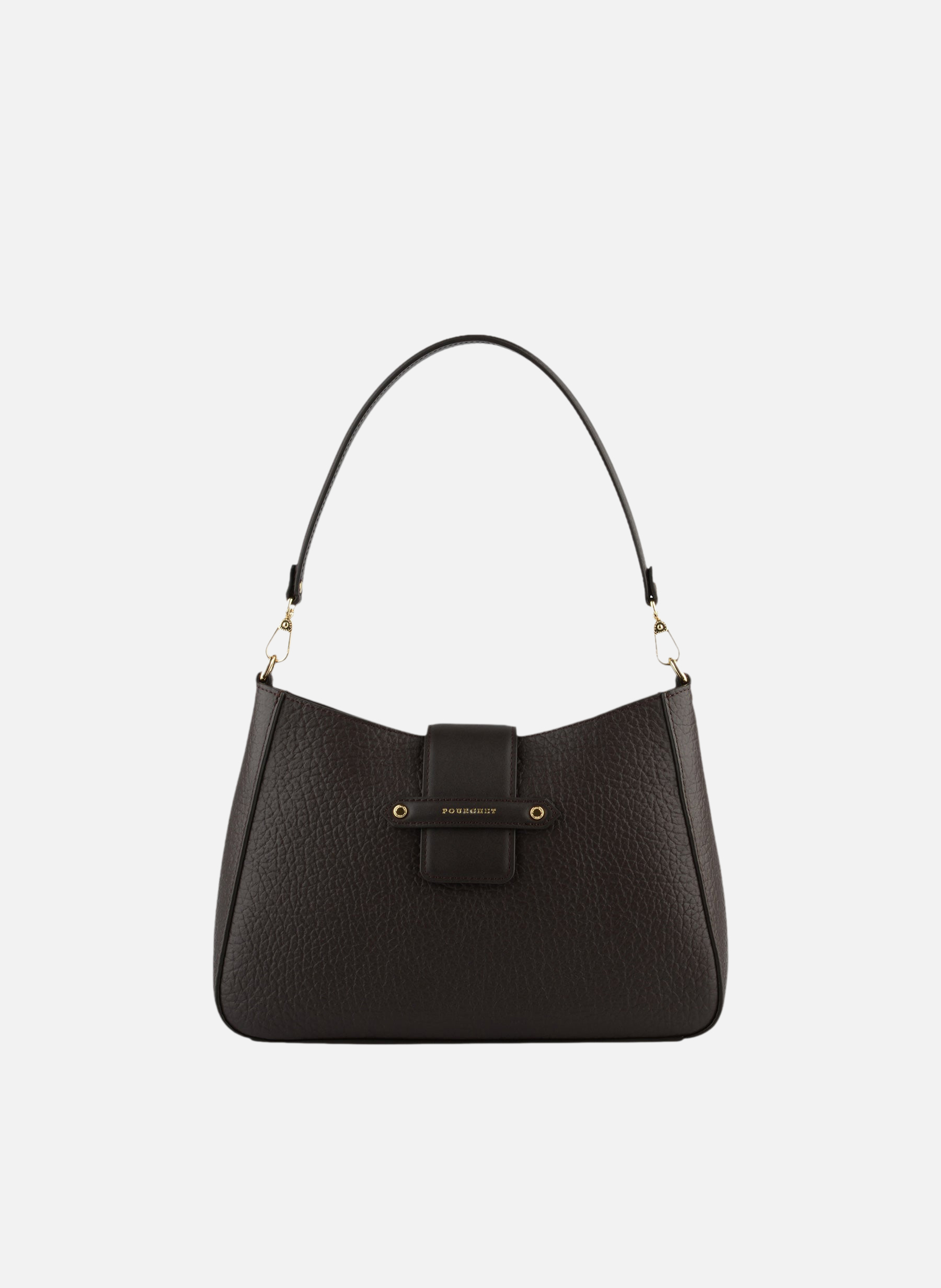 Fleuves | sac porté épaule gm en cuir de vachette  Marron