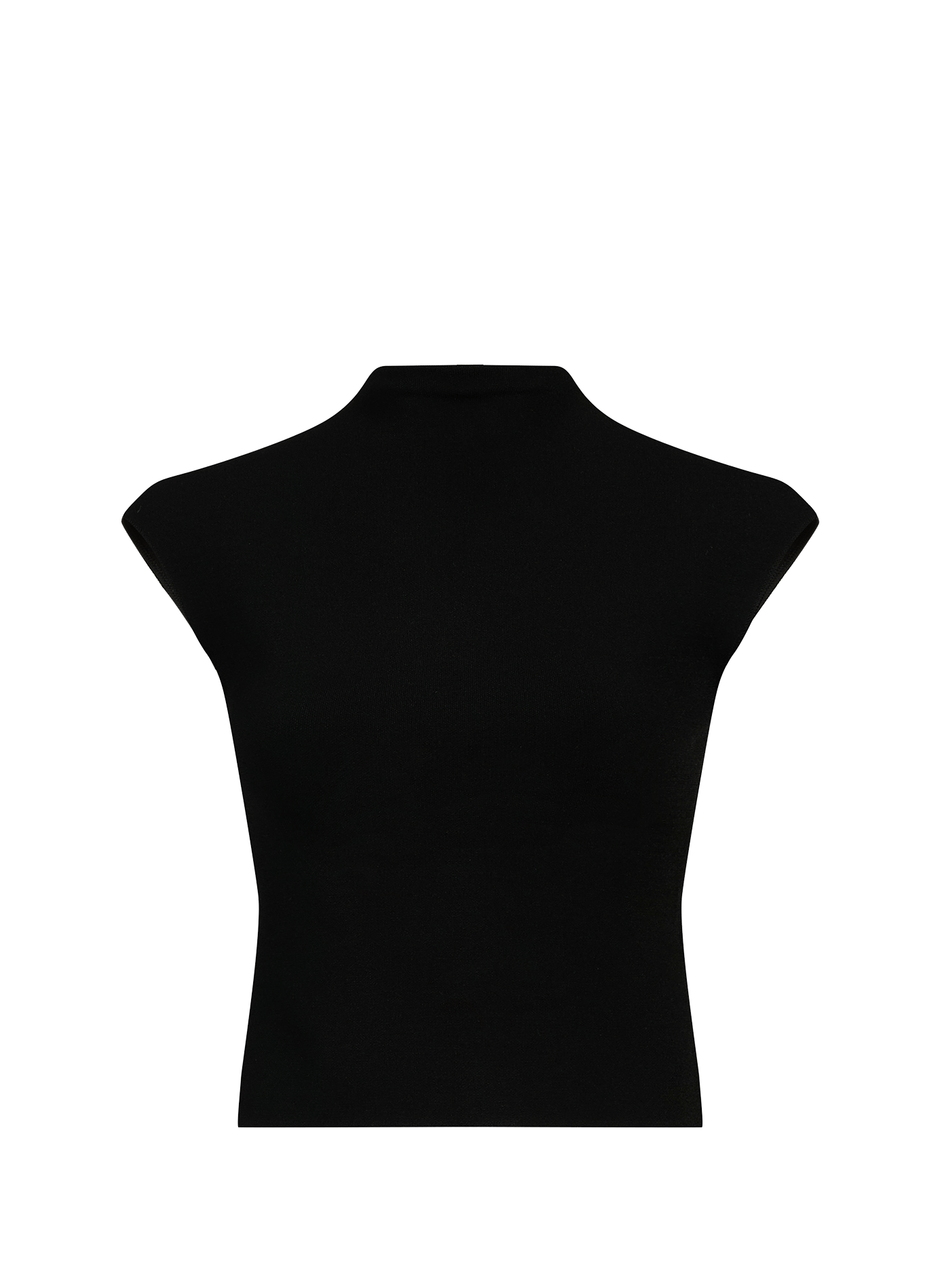 Top corto de canalé con cuello alto A.W.A.K.E. MODE Negro