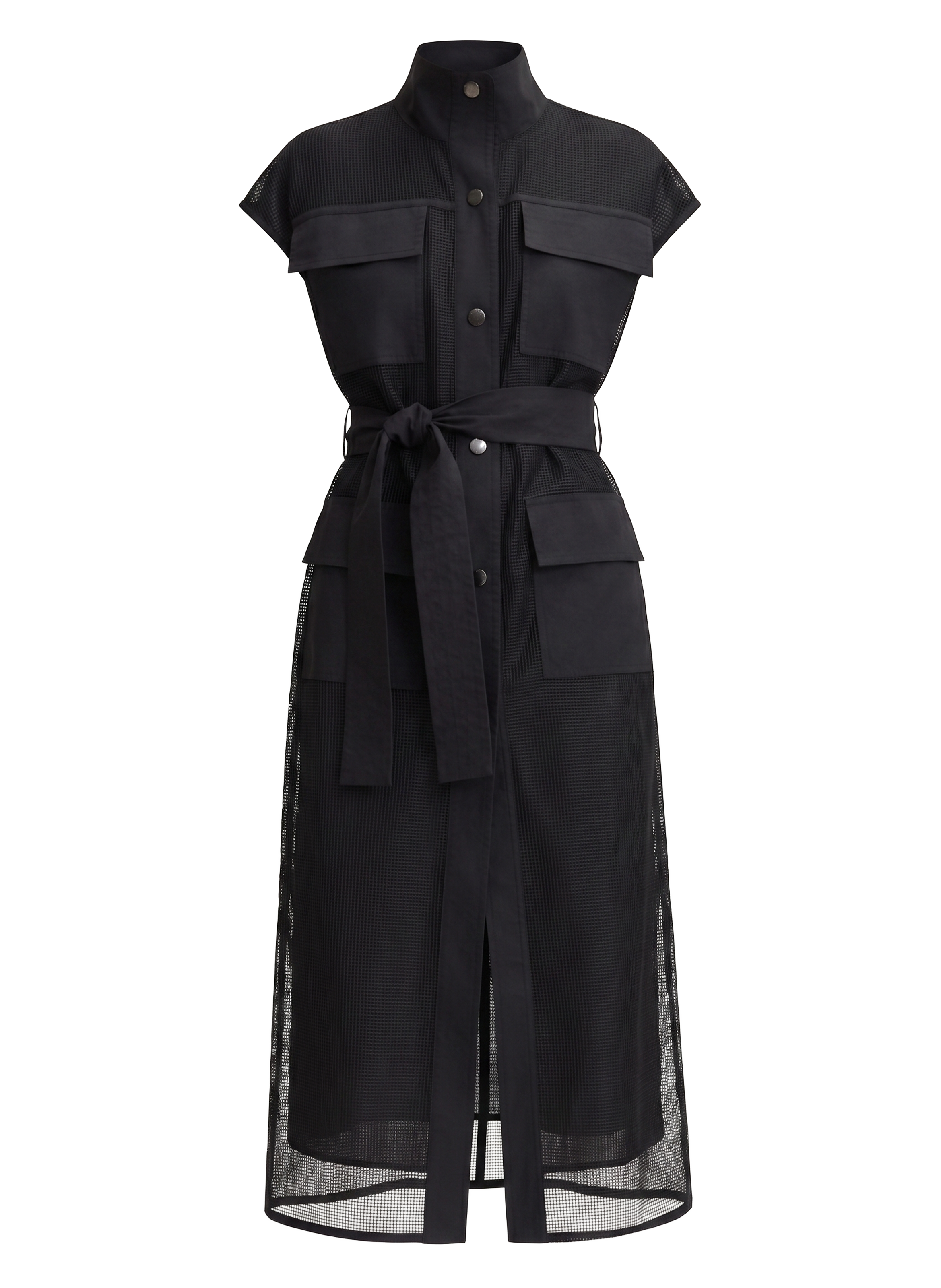 Robe midi droite ceinturée archy SIMORRA Noir