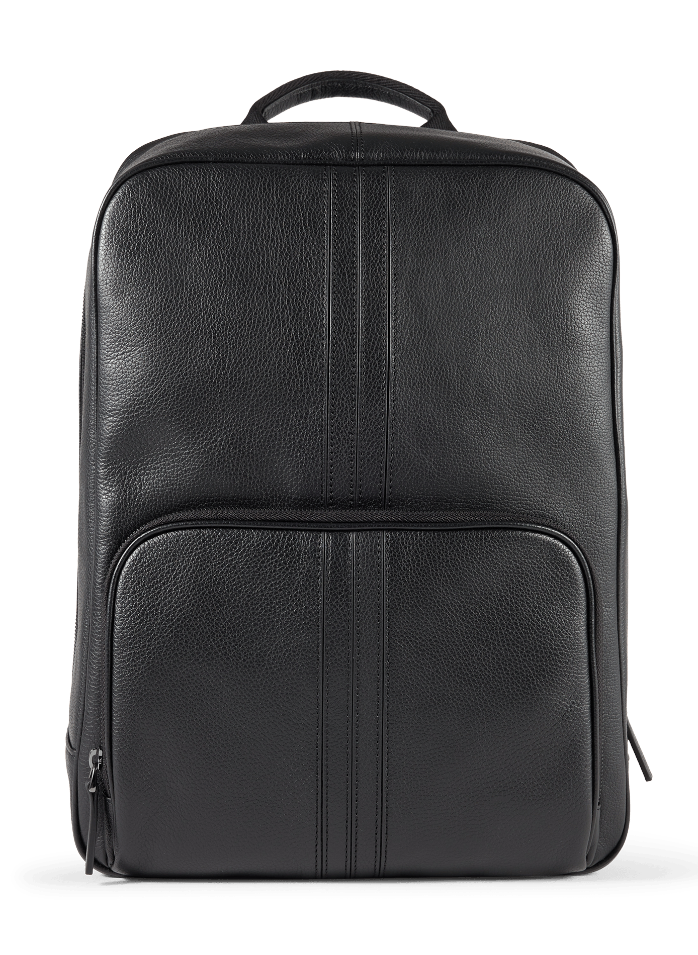 Tone-on-tone grained leather backpack SAISON 1865 Black