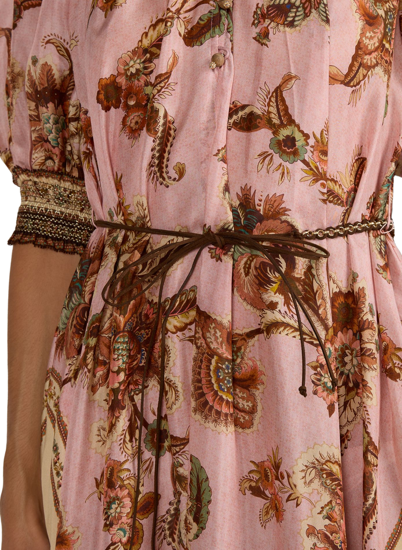 Robe longue évasée imprimée ZIMMERMANN Rose